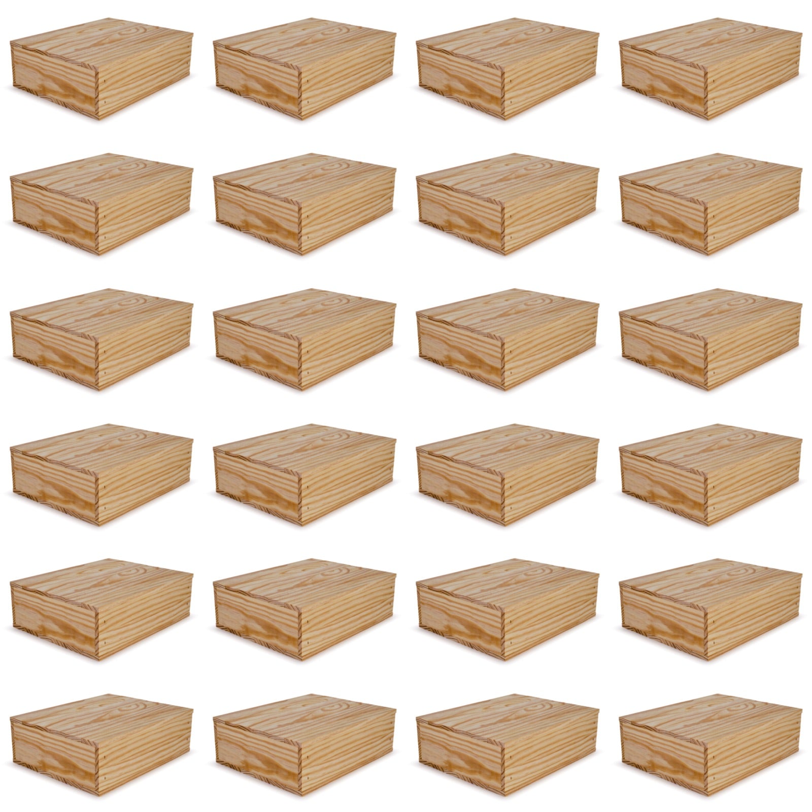 24 Small wooden crates with lid 12x9.75x3.5