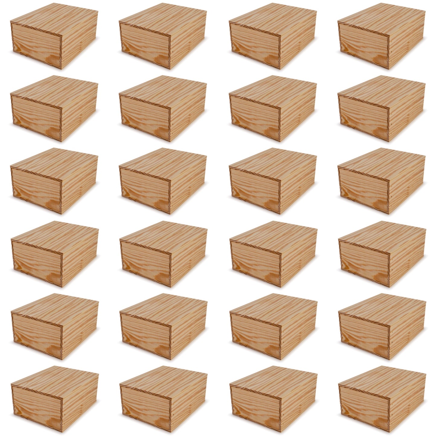 24 Small wooden crates with lid 12x9.75x5.25