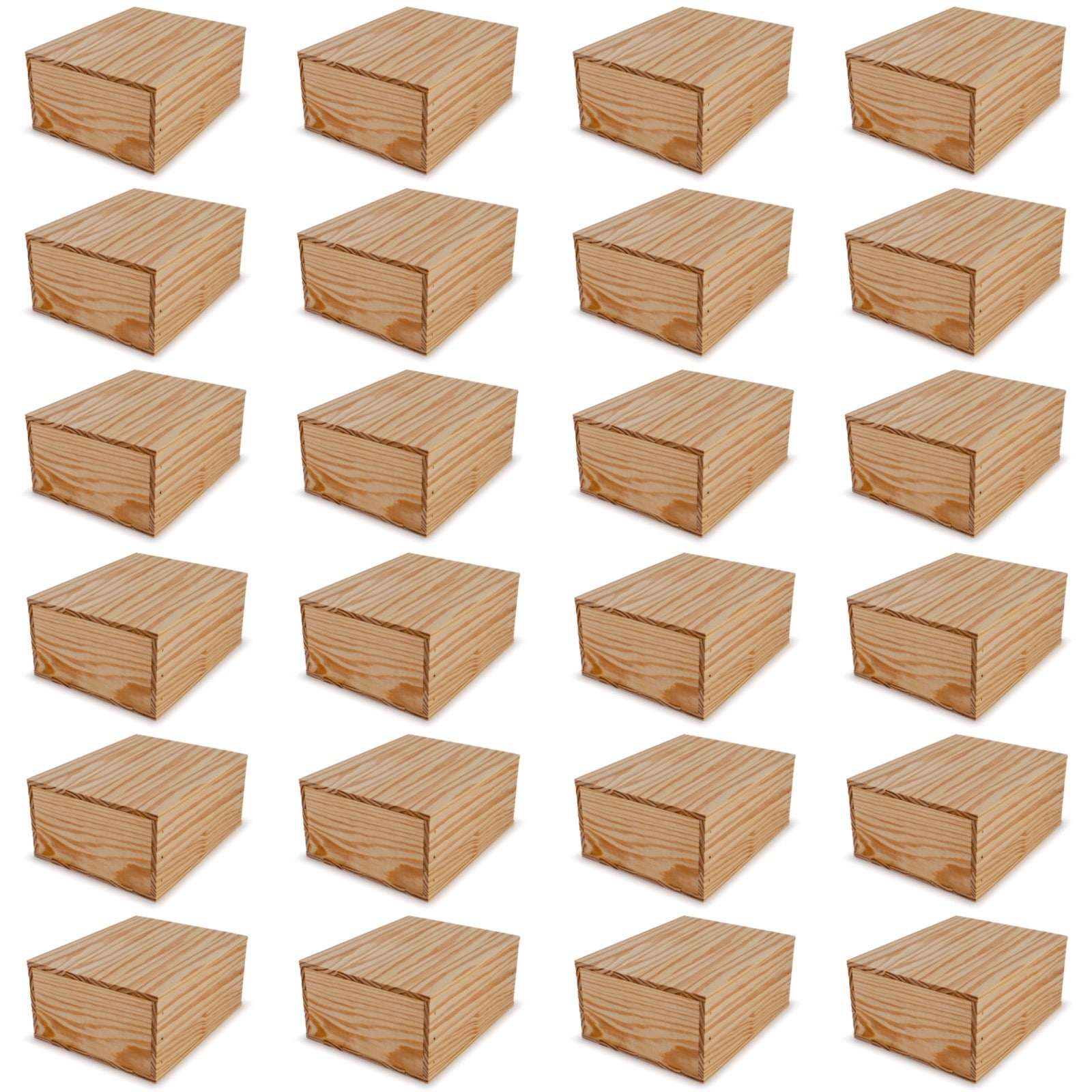24 Small wooden crates with lid 12x9.75x5.25