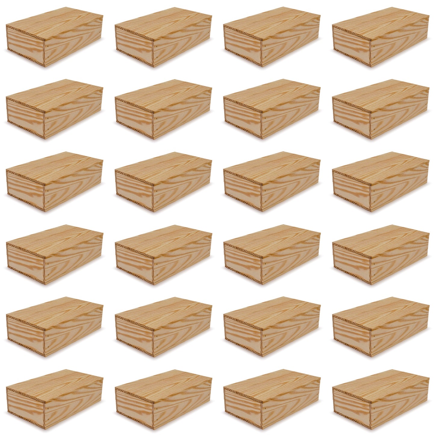 24 Small wooden crates with lid 13x7.5x3.5