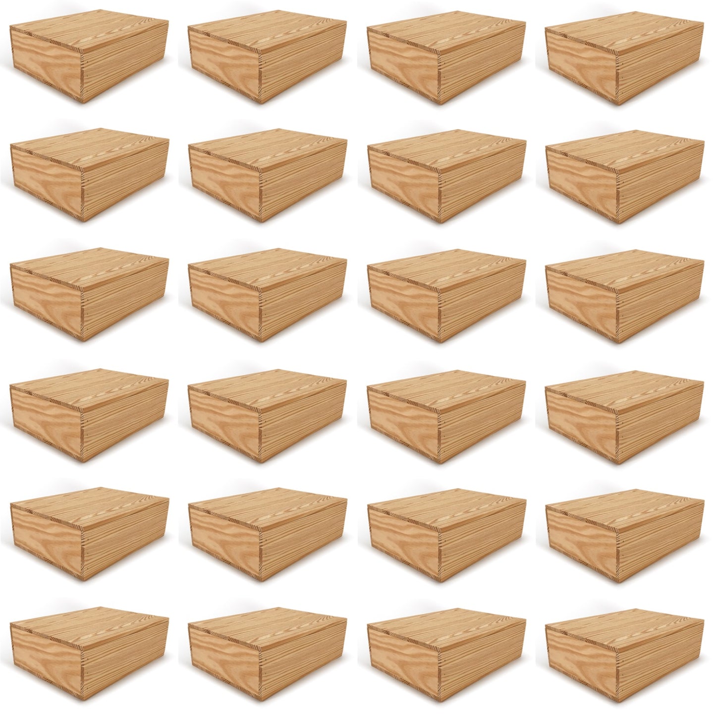 24 Small wooden crates with lid 14x10x4.25