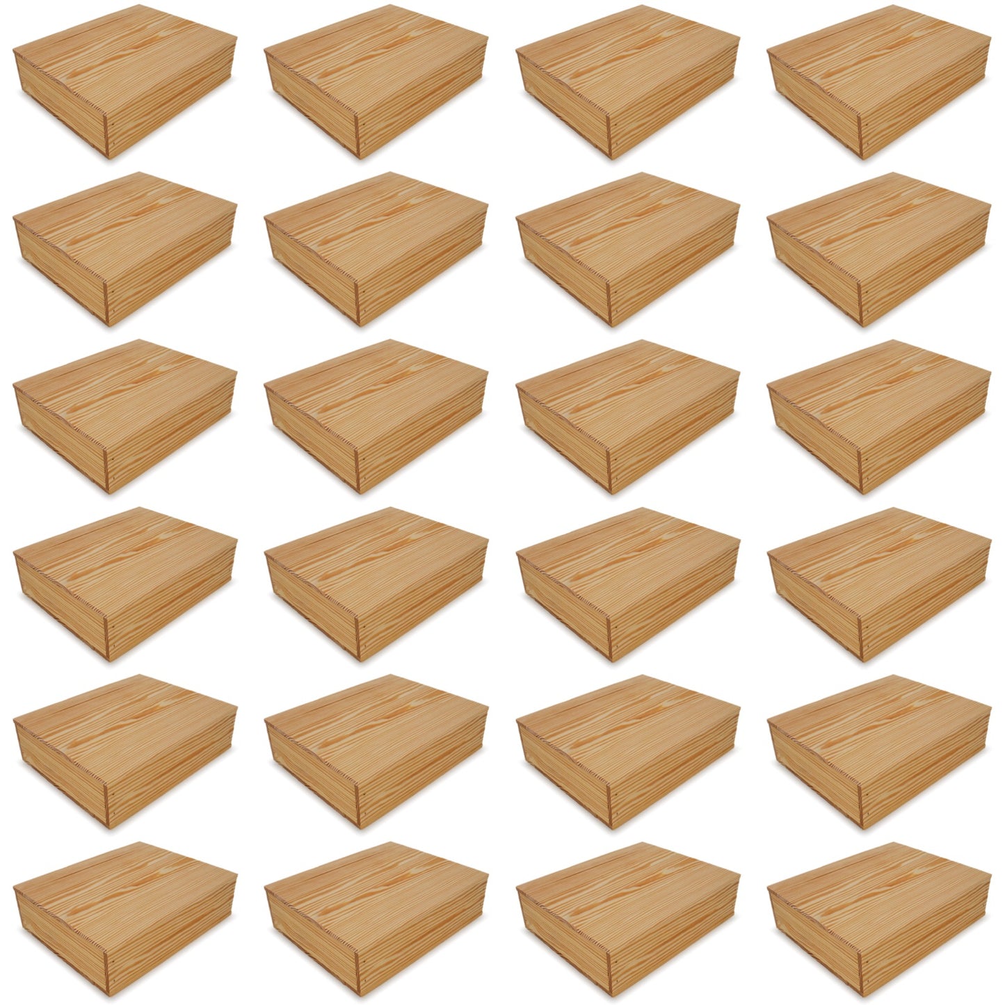 24 Small wooden crates with lid 14x11.5x3.5
