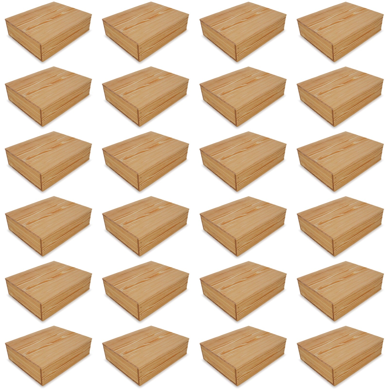 24 Small wooden crates with lid 14x11.5x3.5