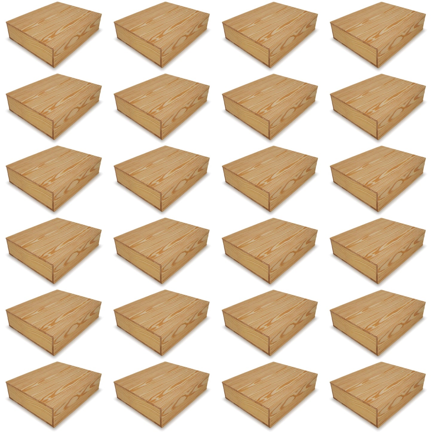 24 Small wooden crates with lid 16x13.25x3.5