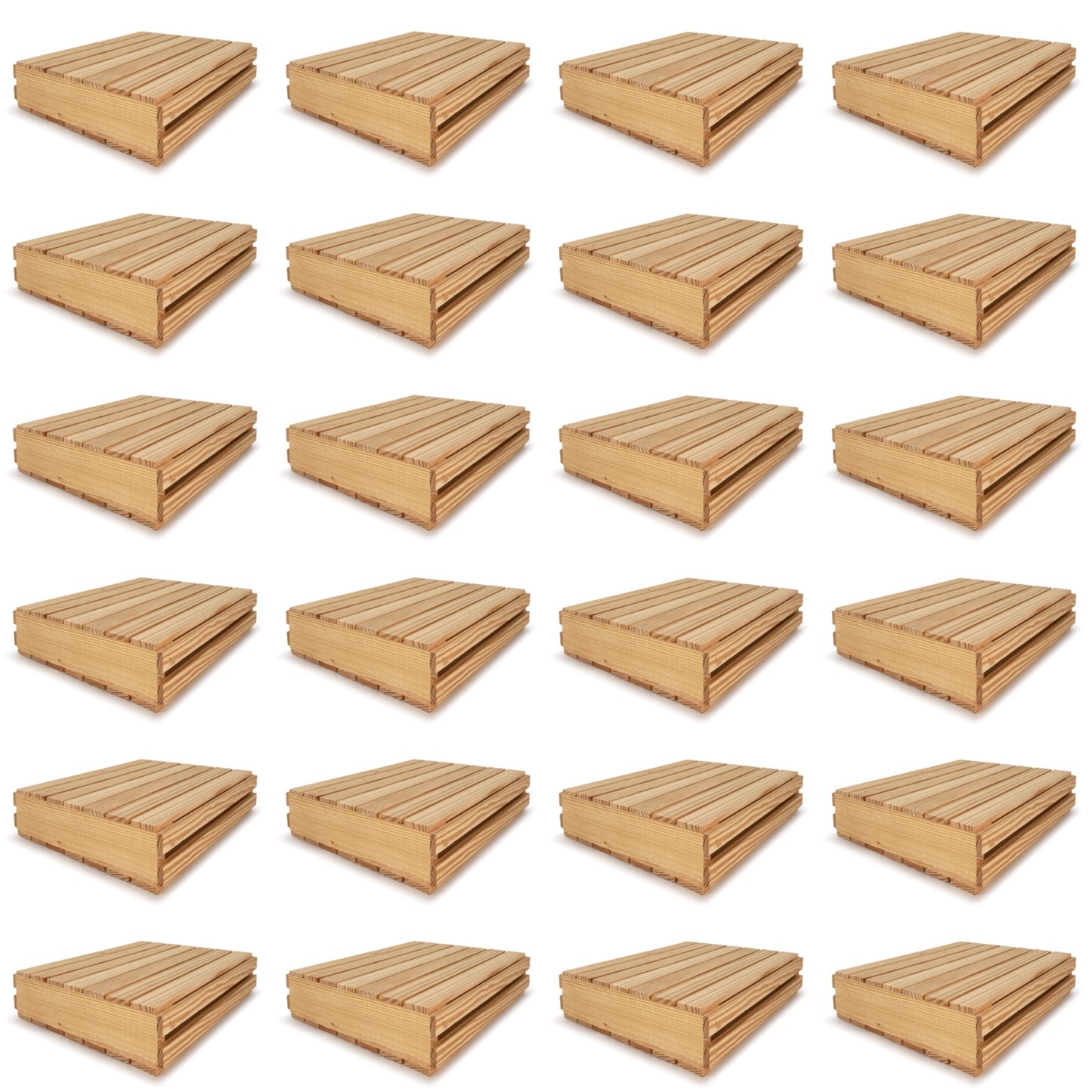 24 Small wooden crates with lid 16x14x3.5