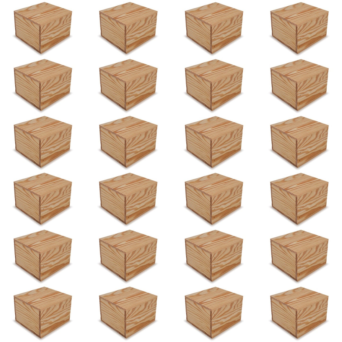 24 Small wooden crates with lid 6x6.25x5.25