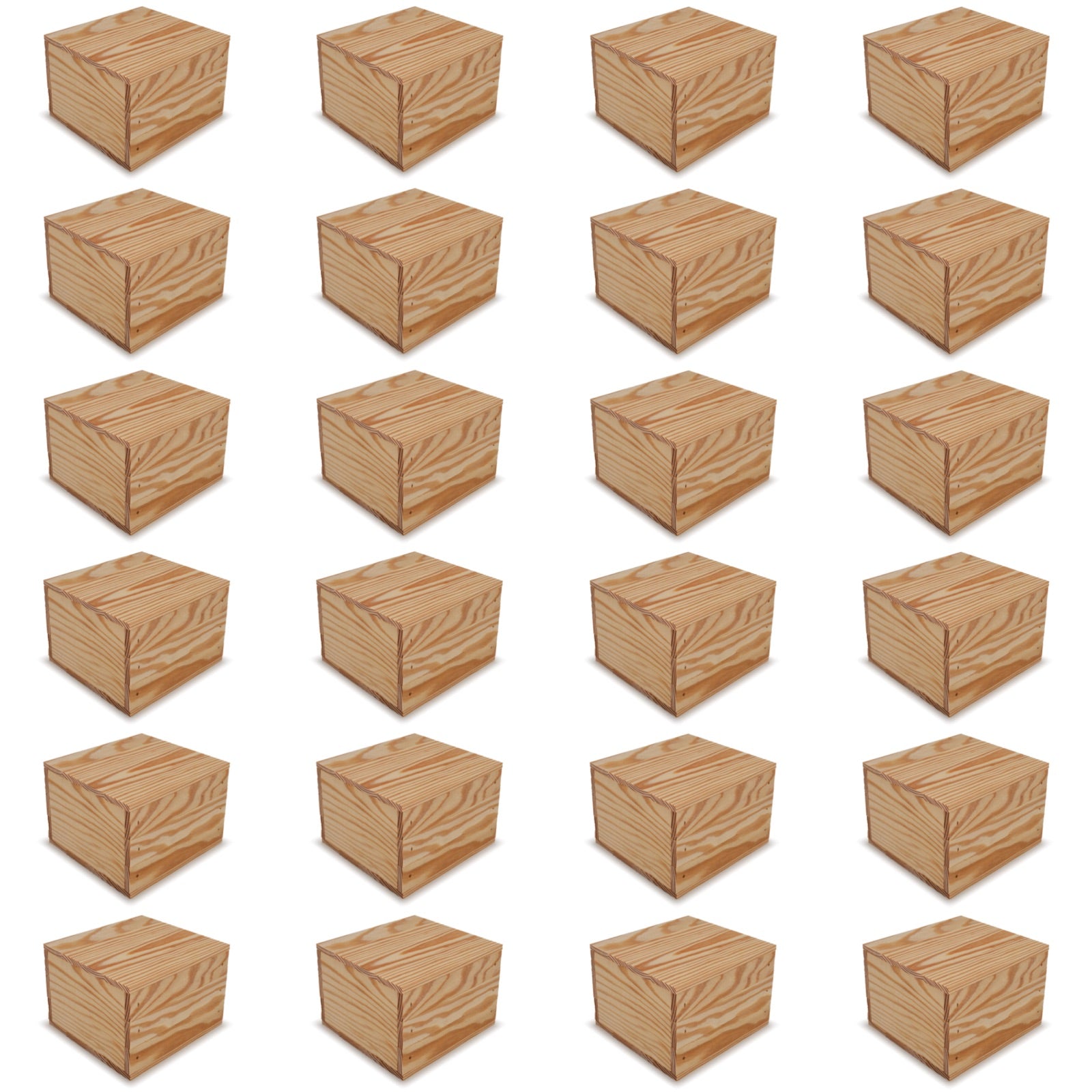 24 Small wooden crates with lid 6x6.25x5.25