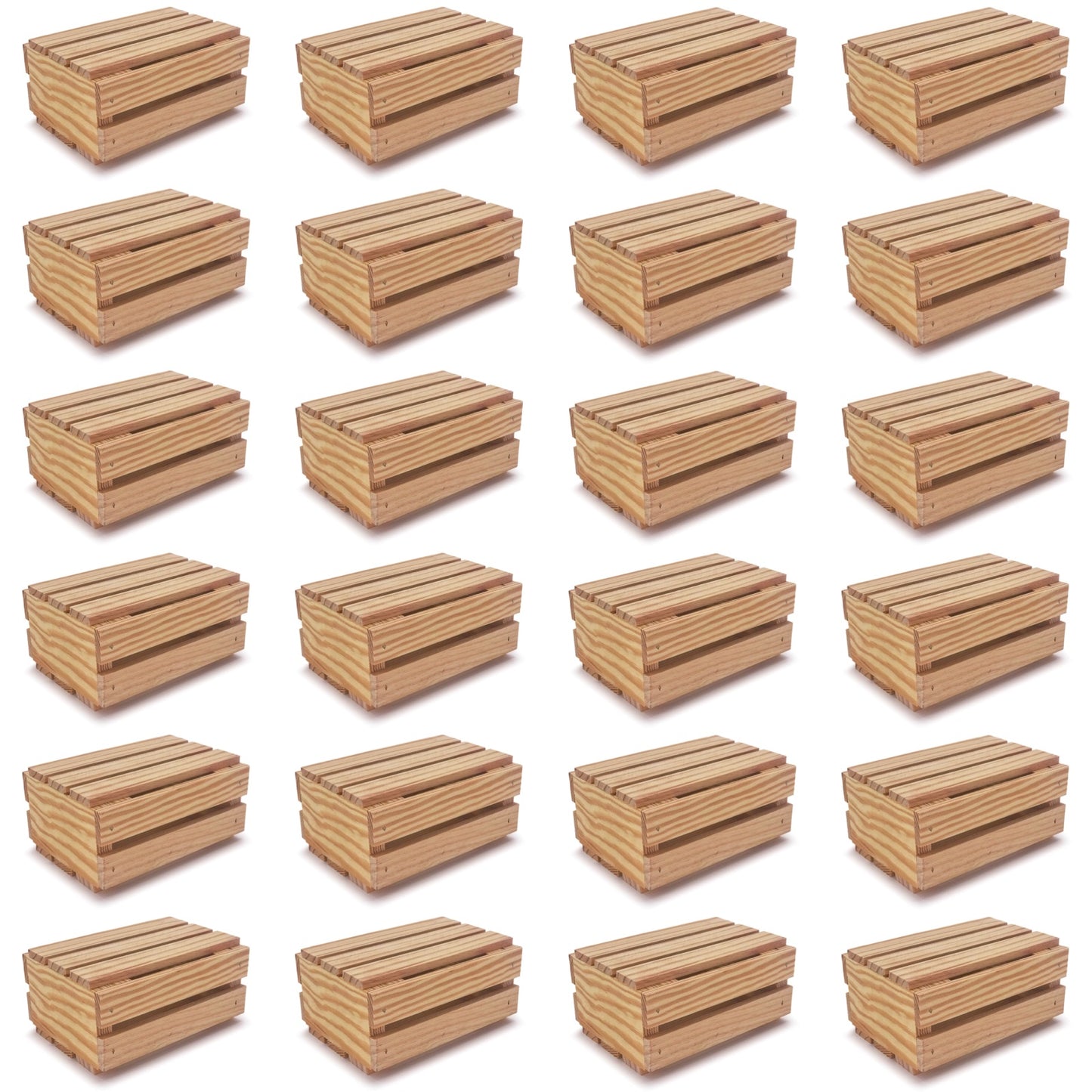 24 Small wooden crates with lid 7.125x5.5x3.5