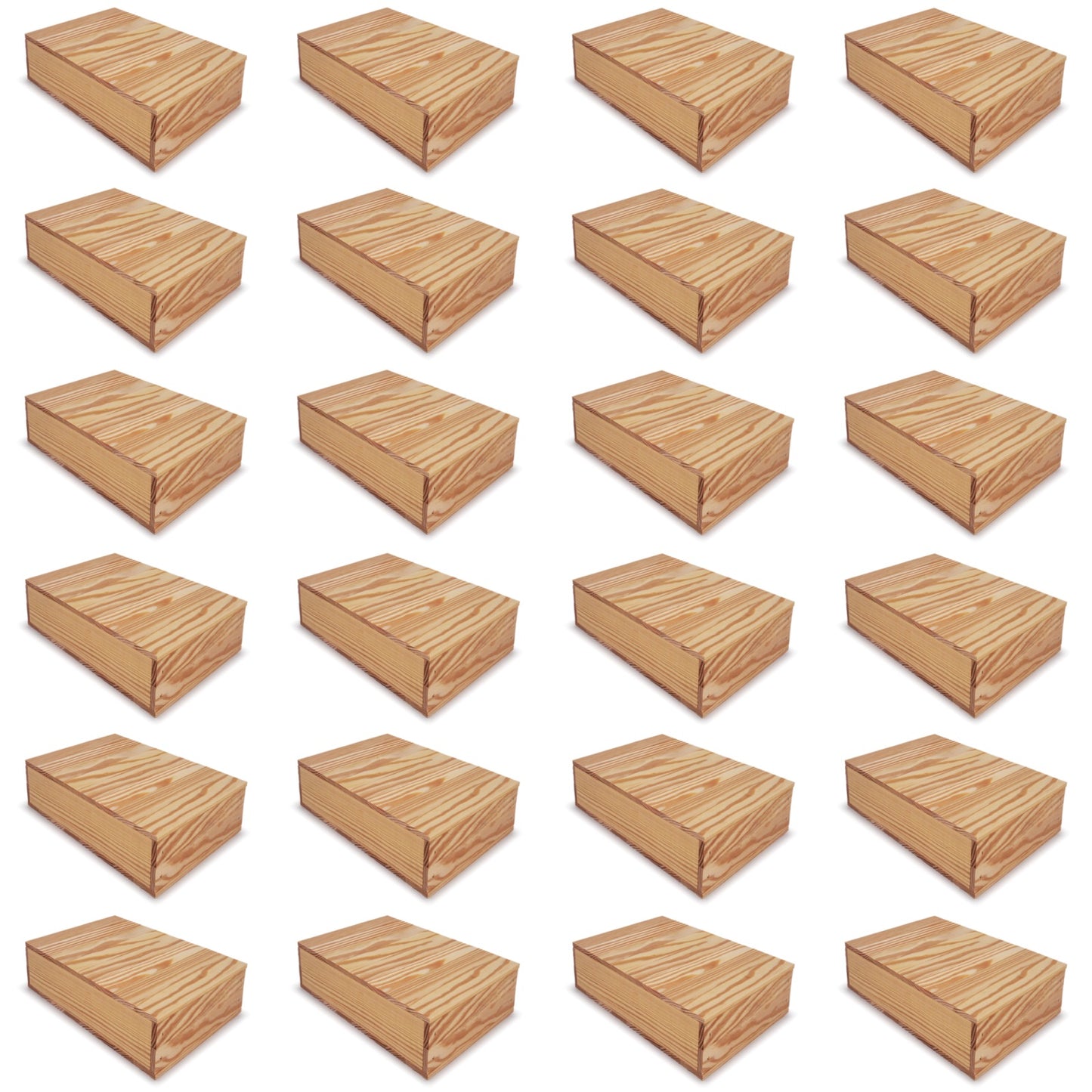 24 Small wooden crates with lid 8x13.25x3.5