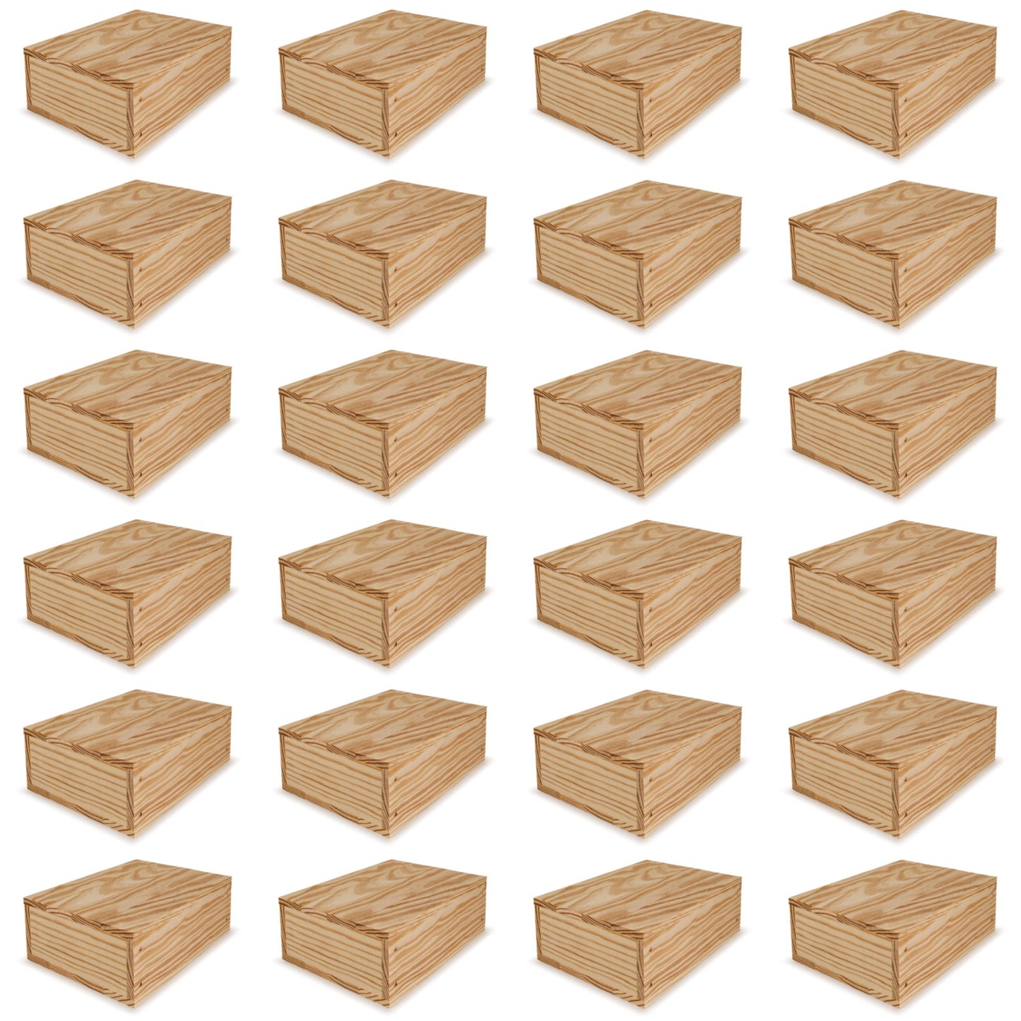 24 Small wooden crates with lid 8x6.25x2.75