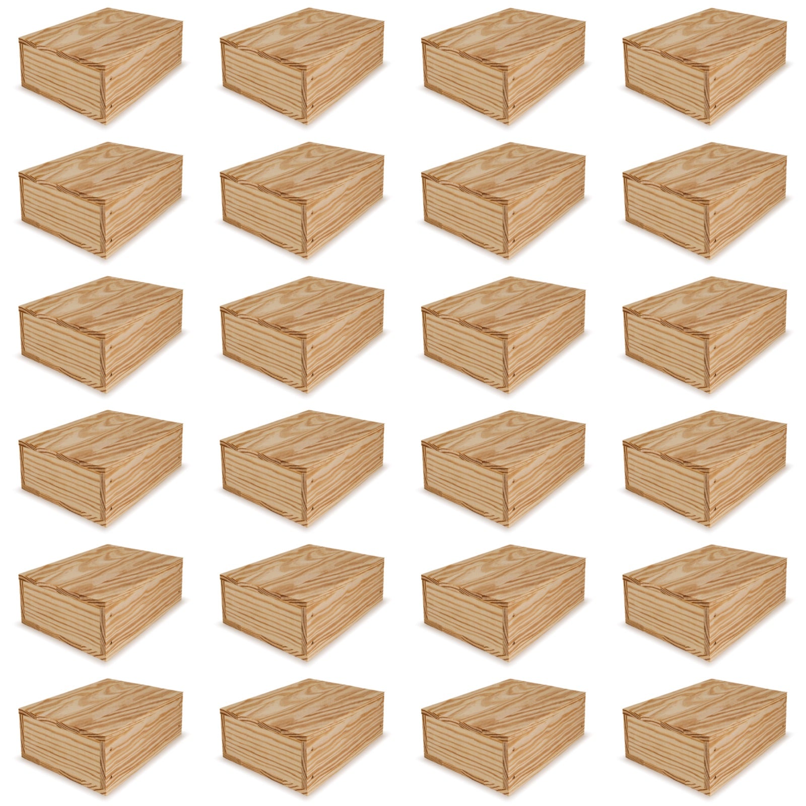24 Small wooden crates with lid 8x6.25x2.75