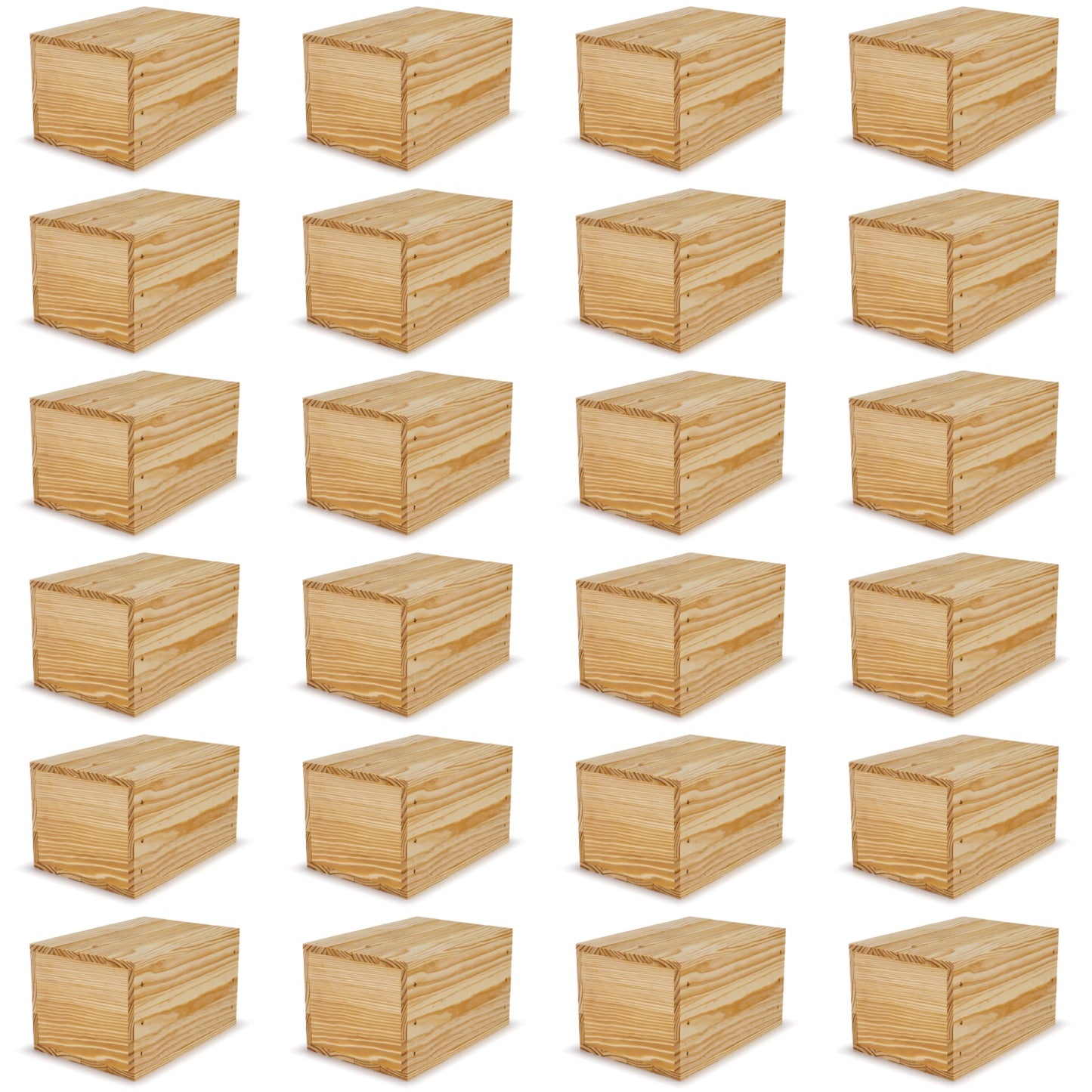 24 Small wooden crates with lid 9x6.25x5.25