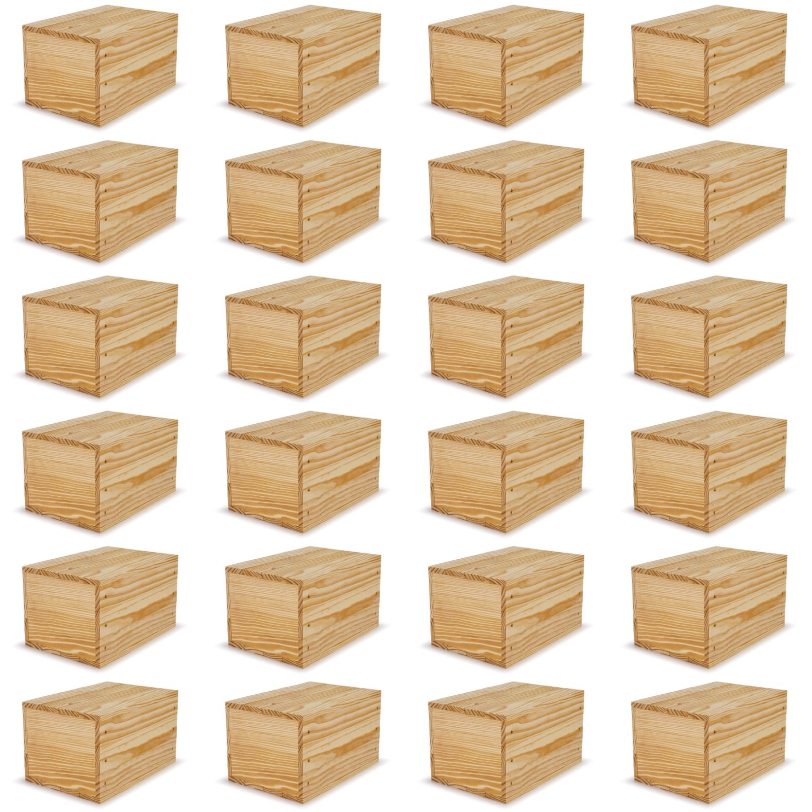 24 Small wooden crates with lid 9x6.25x5.25