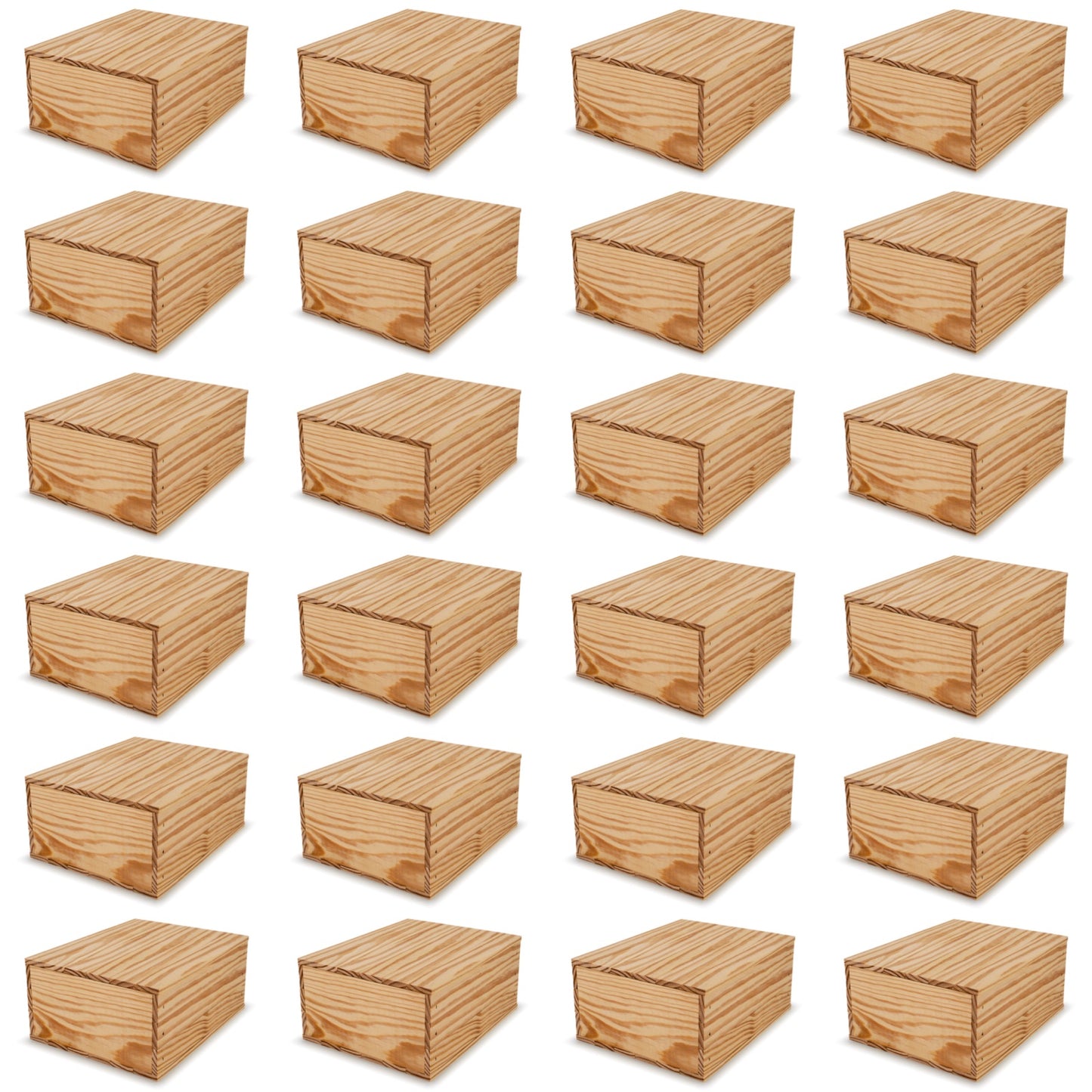 24 Small wooden crates with lid 9x8x3.5