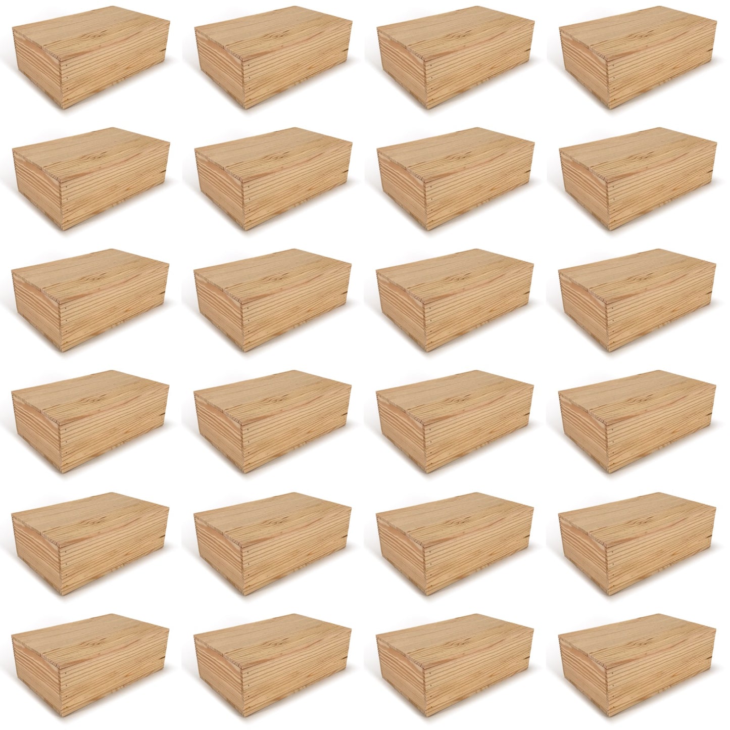 24 Two Bottle Wine Crate Boxes with Lid 14x9x4.5