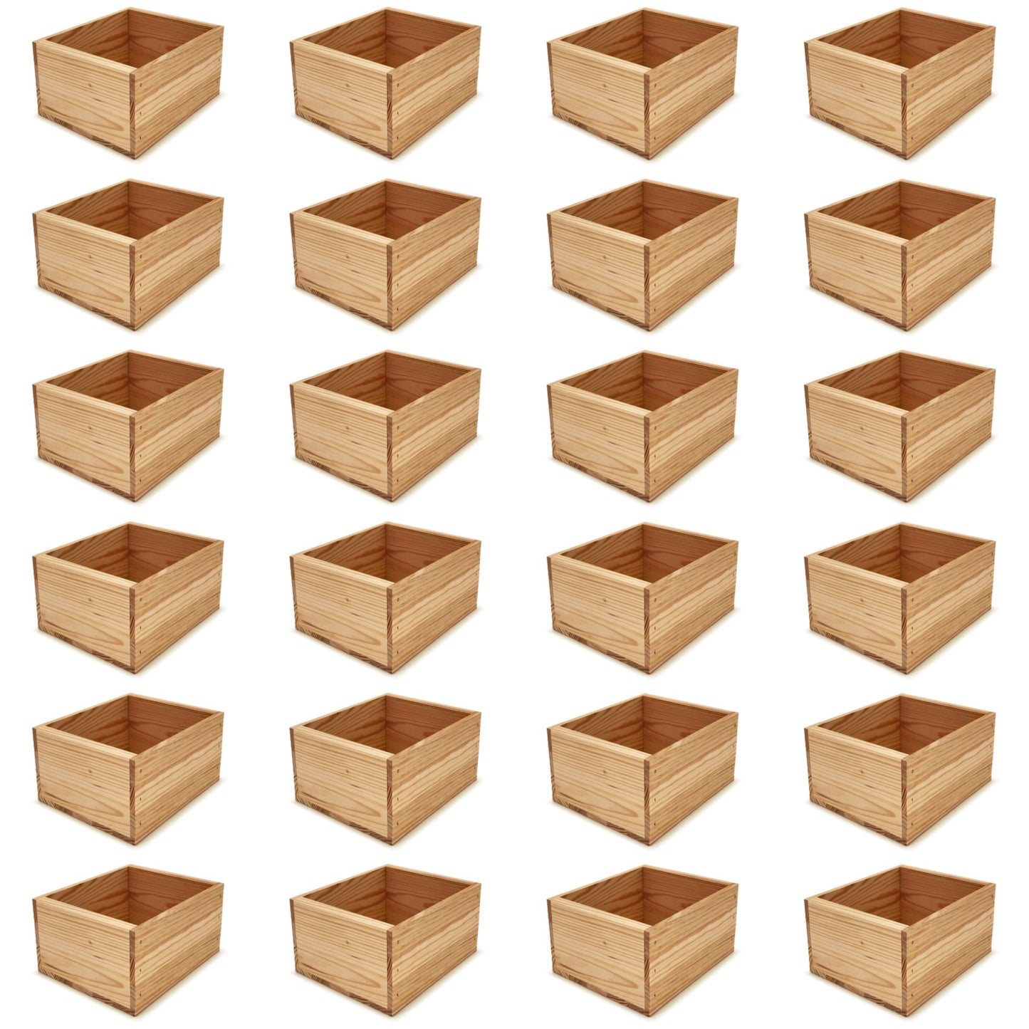 24 Small wooden crates 9x8x5.25