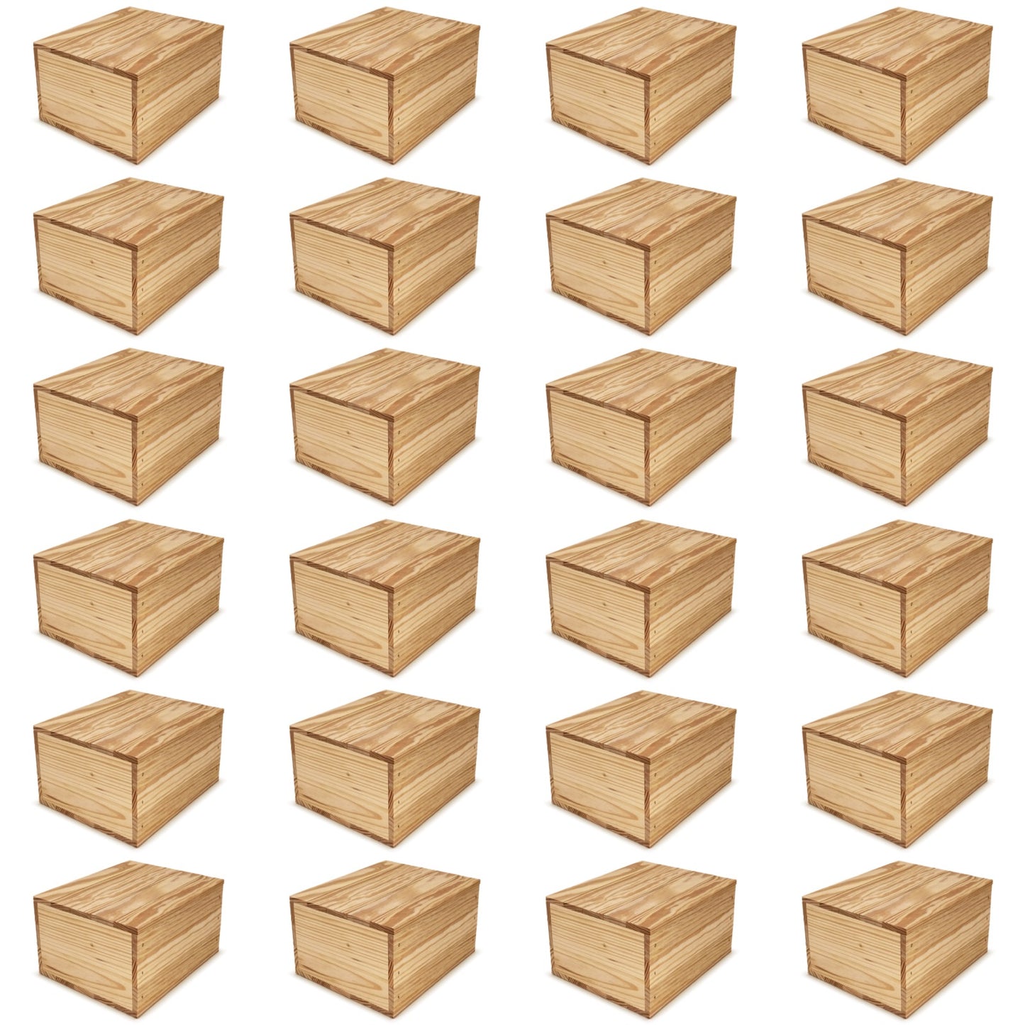 24 Small wooden crates with lid 9x8x5.25