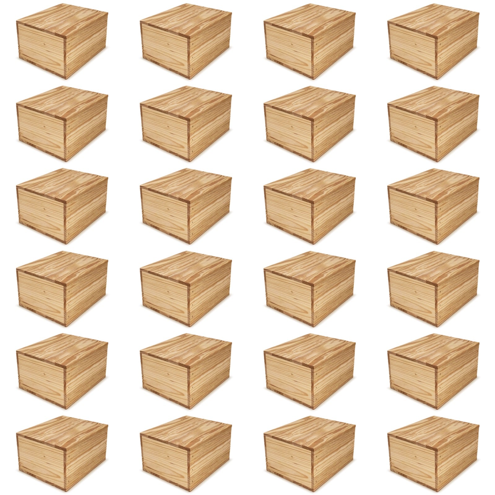 24 Small wooden crates with lid 9x8x5.25