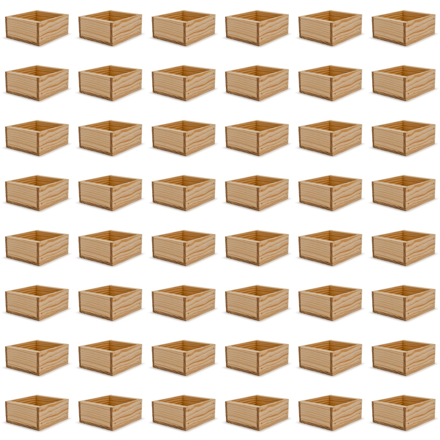 48 Small wooden crates 6x5.5x2.75