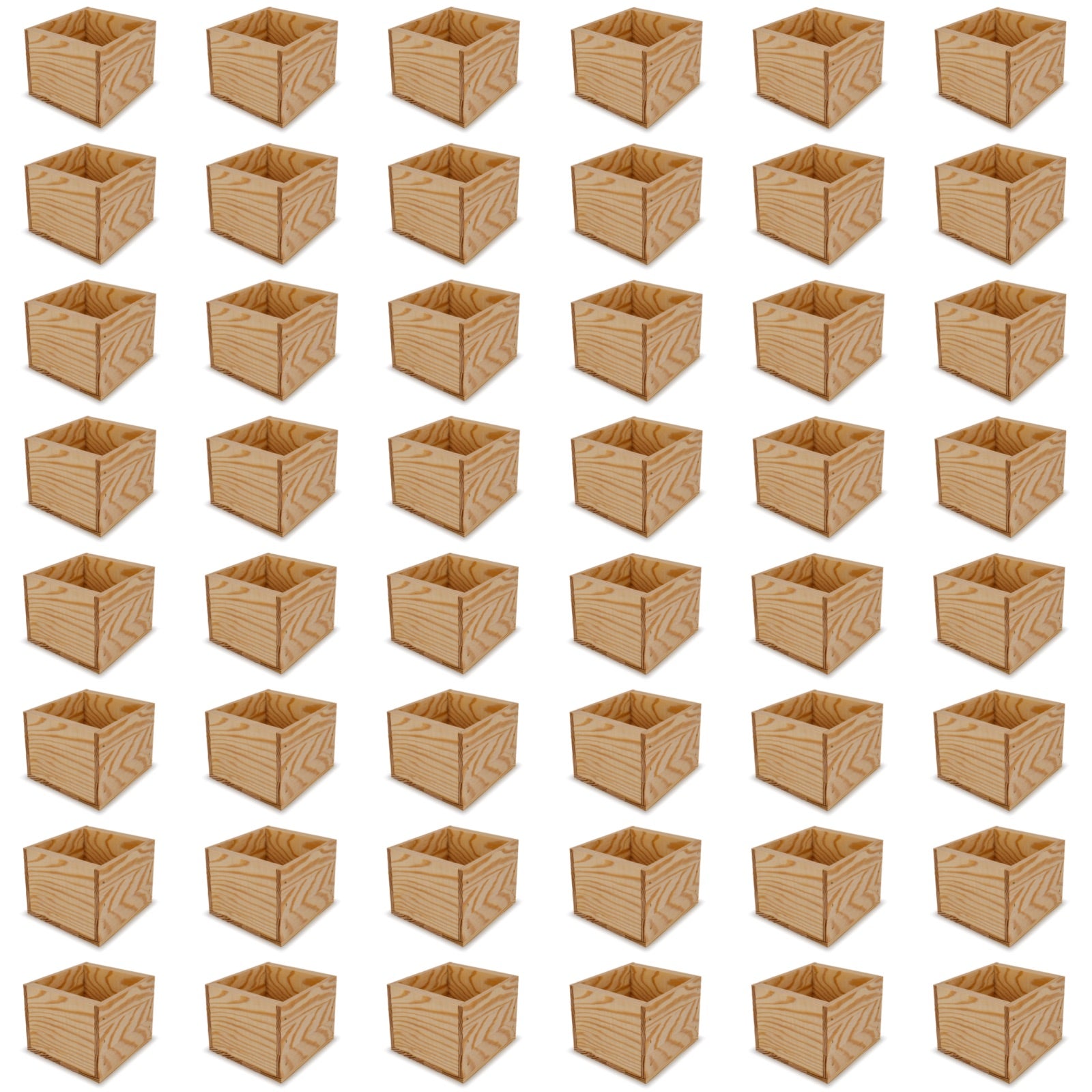 48 Small wooden crates 6x6.25x5.25