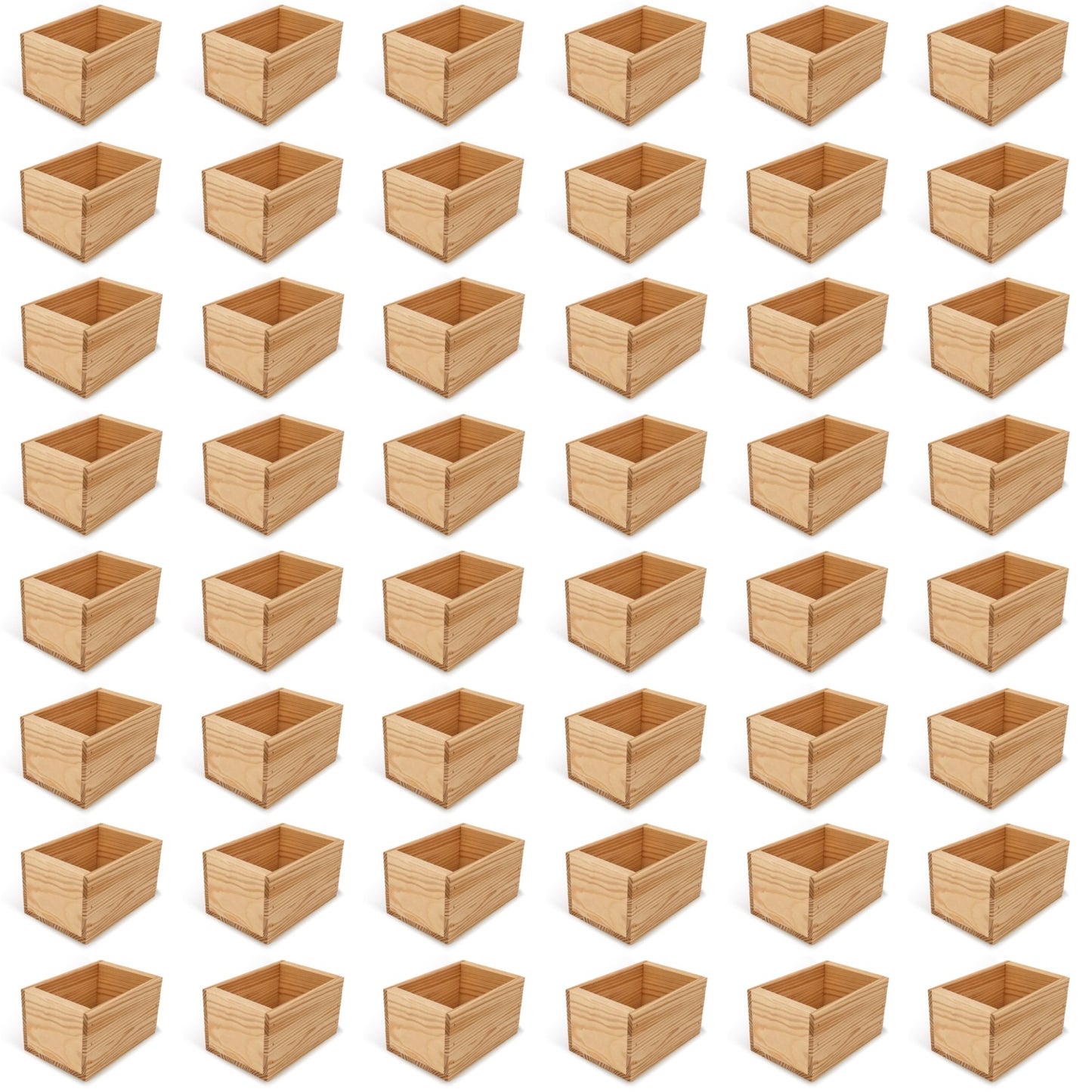 48 Small wooden crates 7x5x4.25
