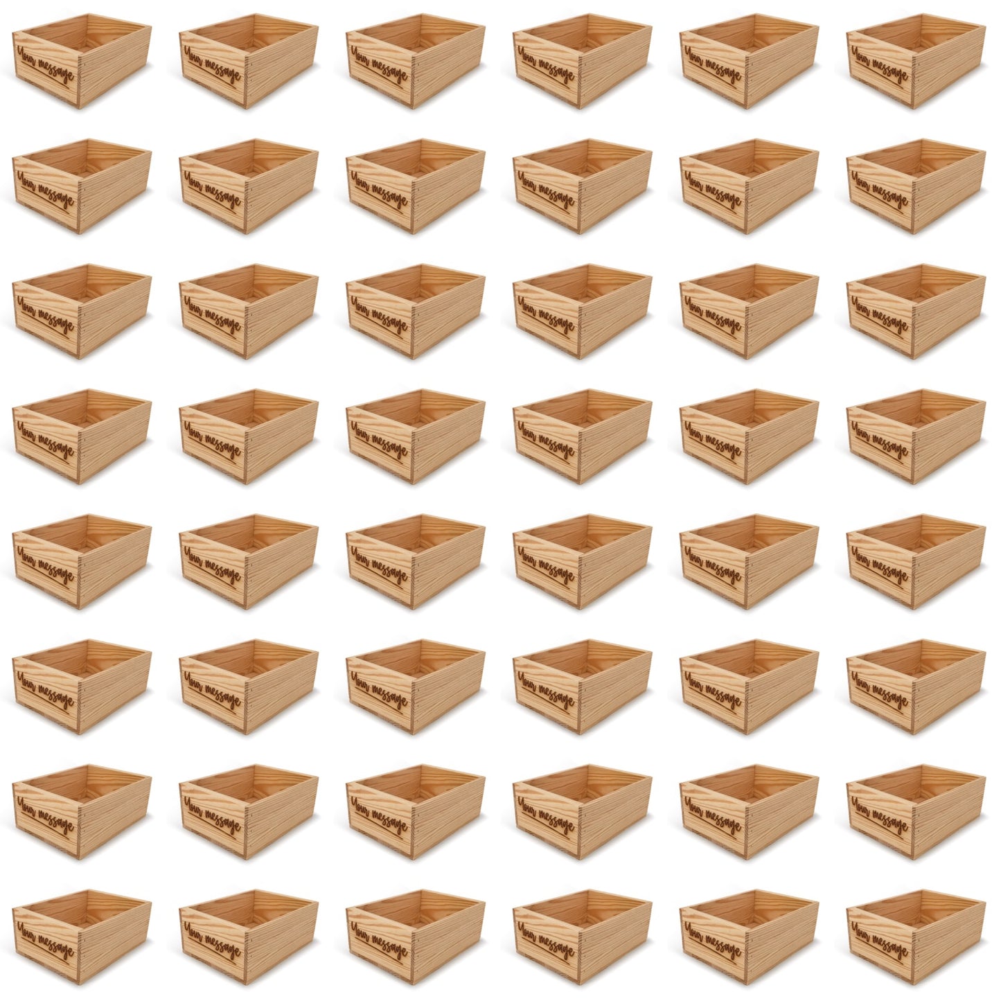 48 Small wooden crates with custom message 10x8x4.25