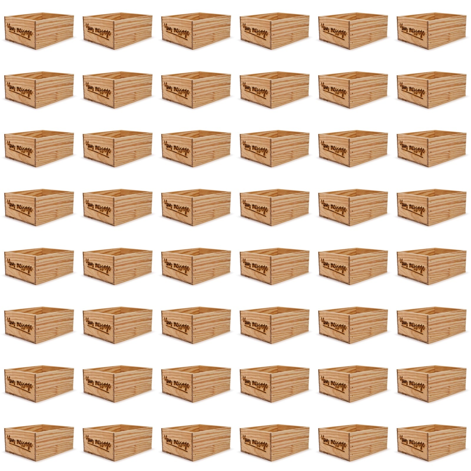 48 Small wooden crates with custom message 12x9.75x5.25