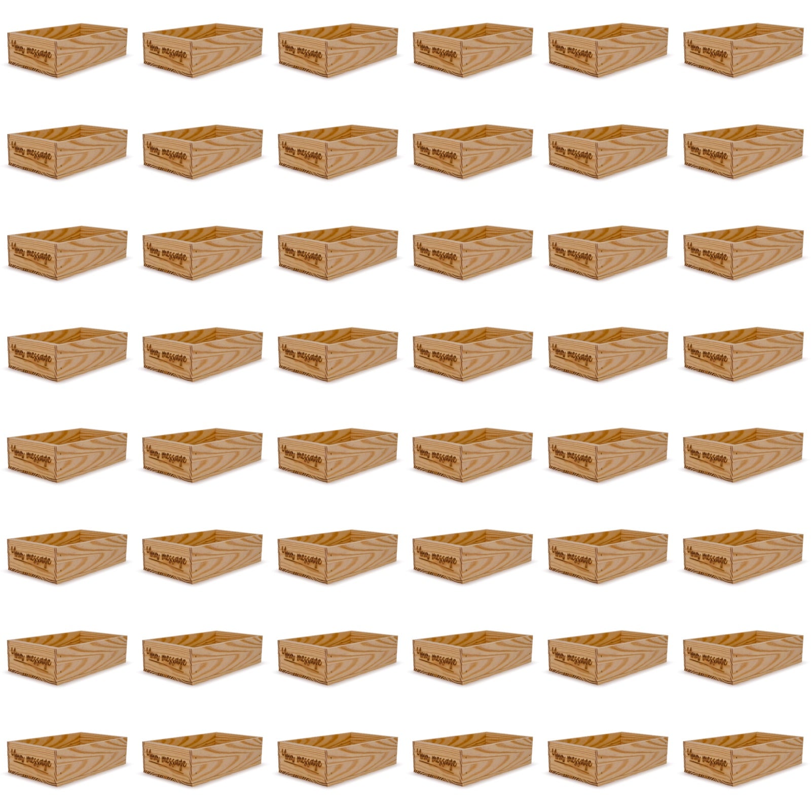48  Small wooden crates with custom message 13x7.5x3.5