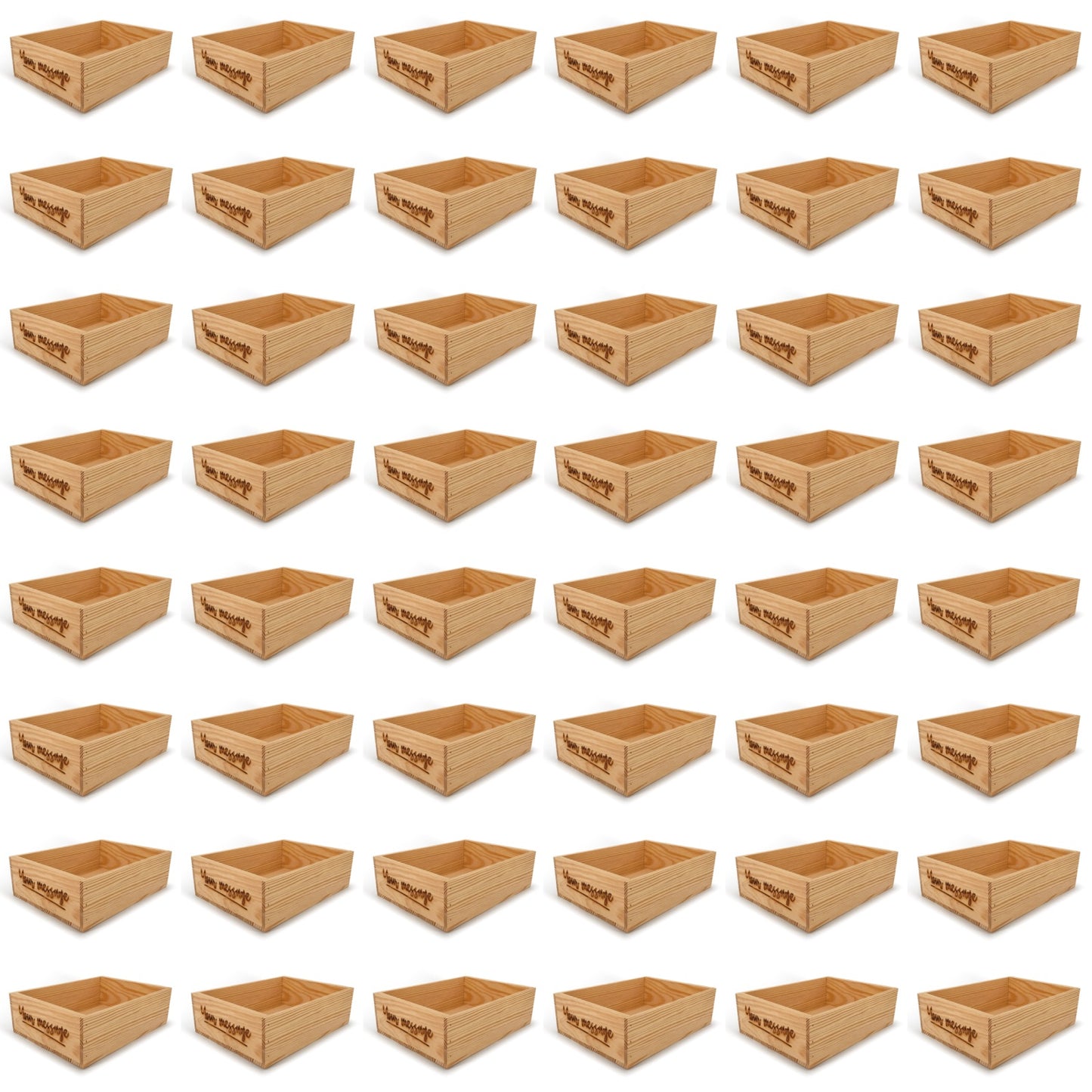 48 Small wooden crates with custom message 14x10x4.25
