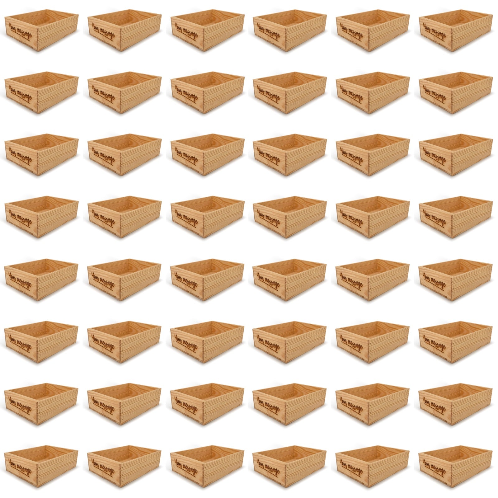 48 Small wooden crates with custom message 14x10x4.25