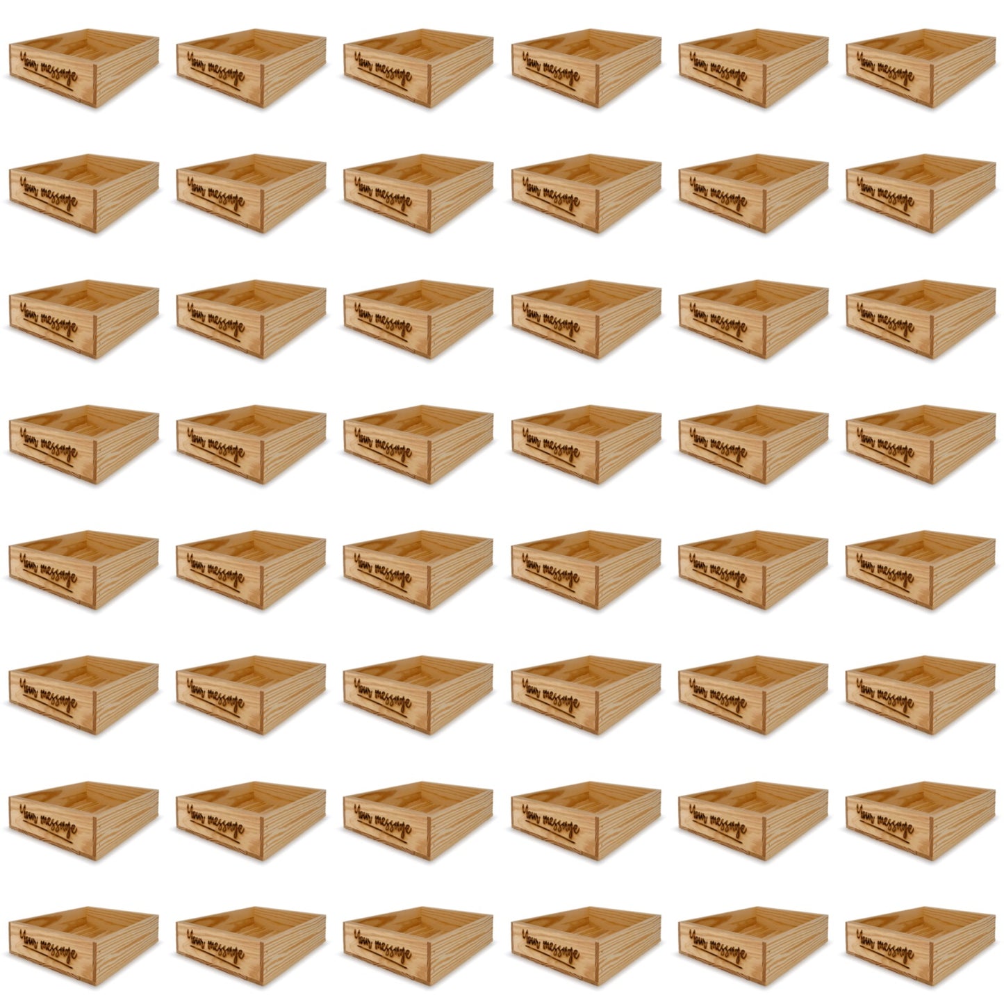 48 Small wooden crates with custom message 14x11.5x3.5