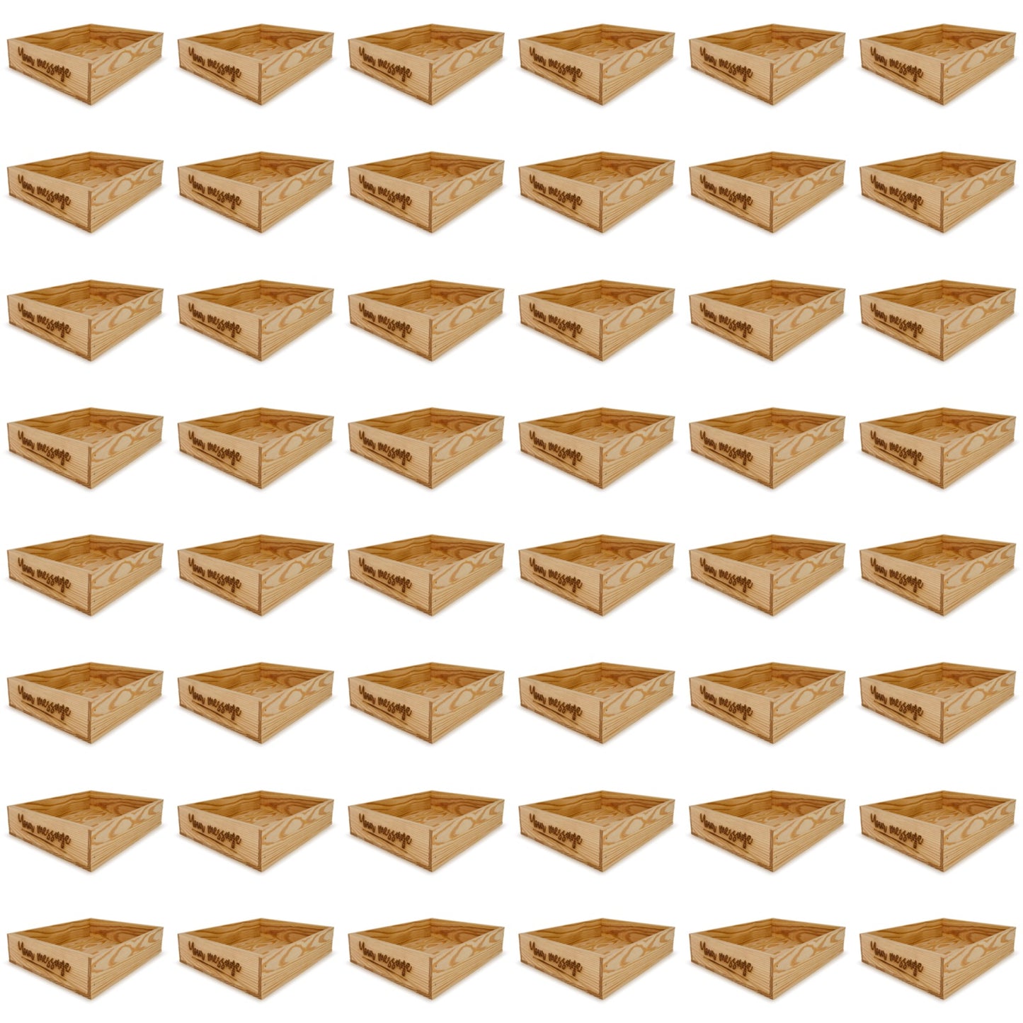 48 Small wooden crates with custom message 16x13.25x3.5