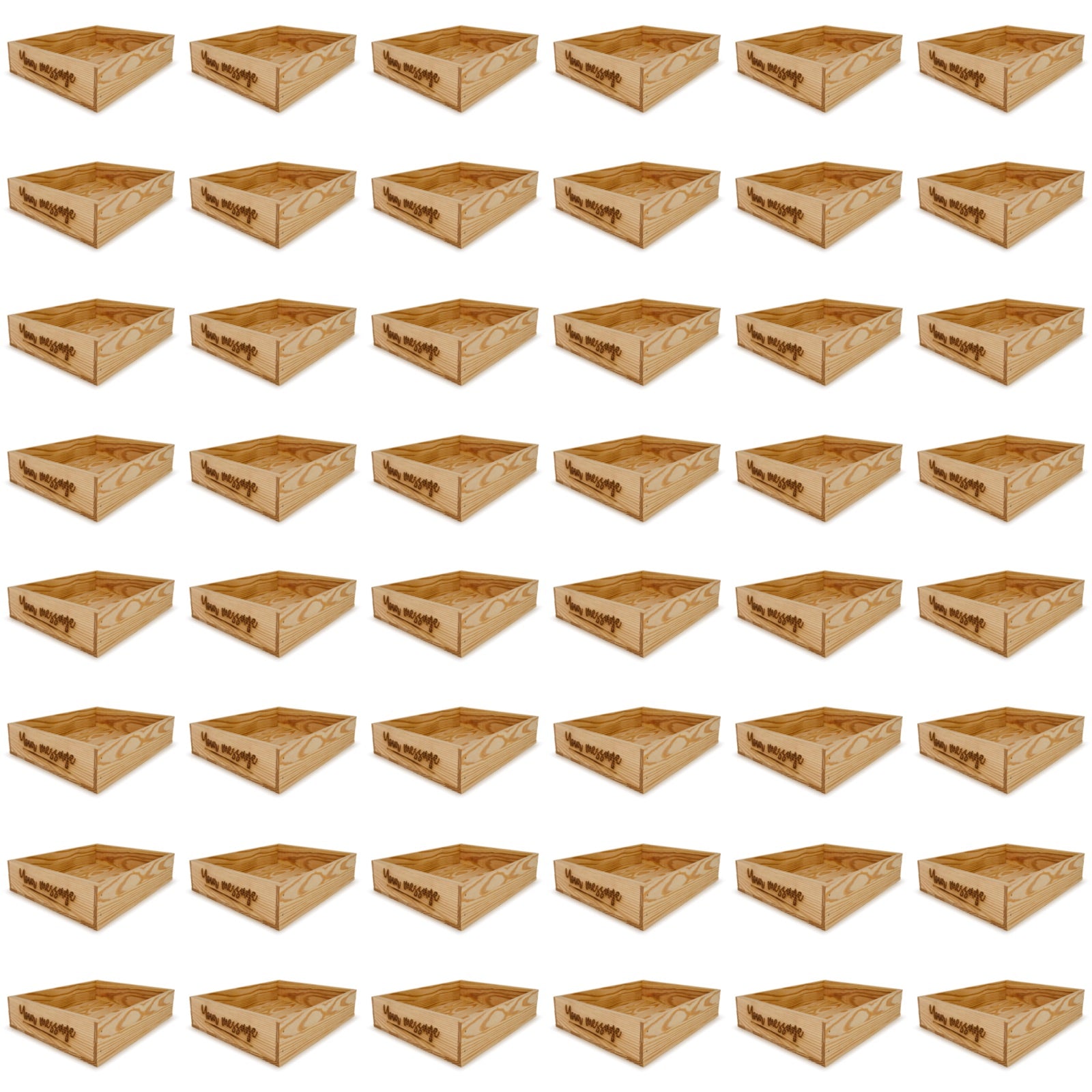 48 Small wooden crates with custom message 16x13.25x3.5