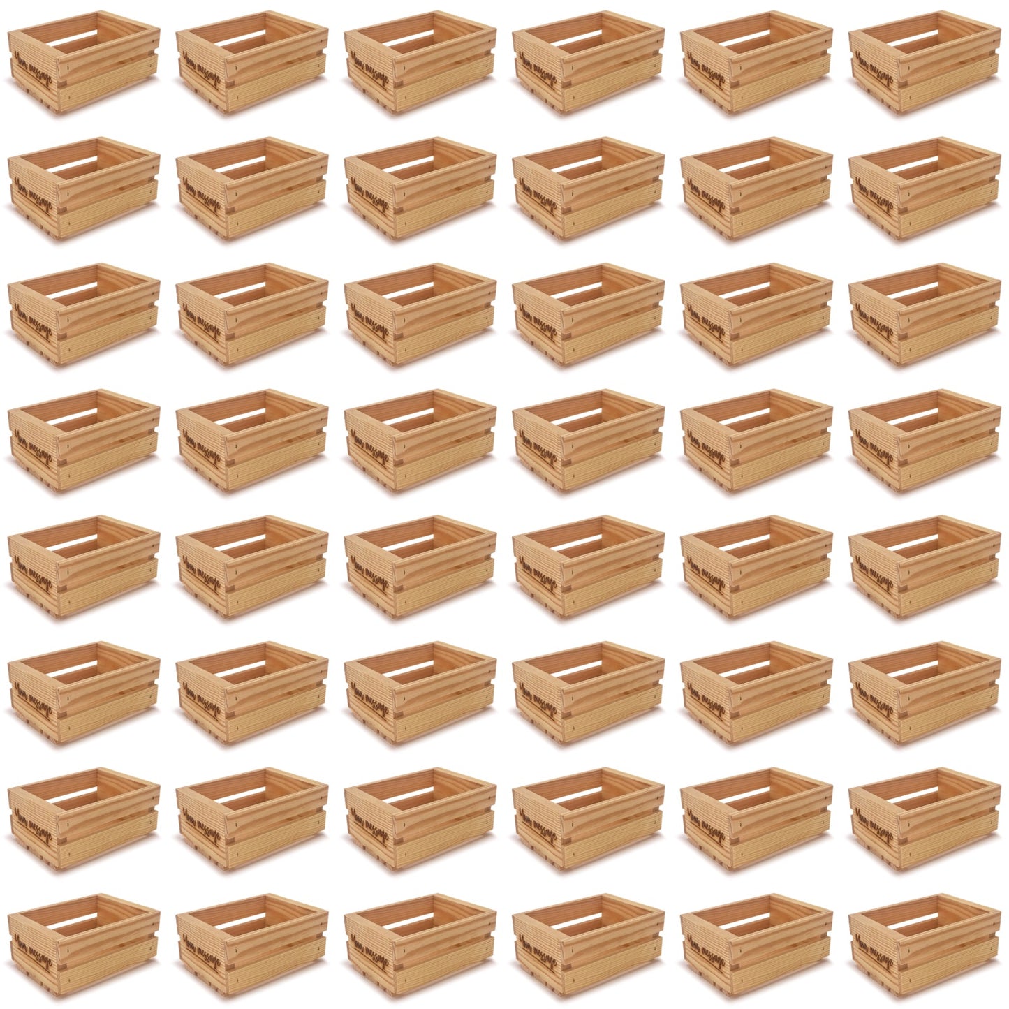 48 Small wooden crates with custom message 7.125x5.5x3.5