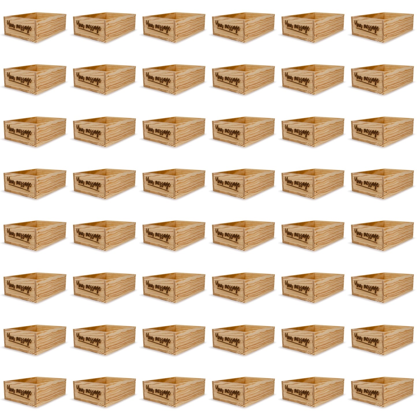 48 Small wooden crates with custom message 8x6.25x2.75