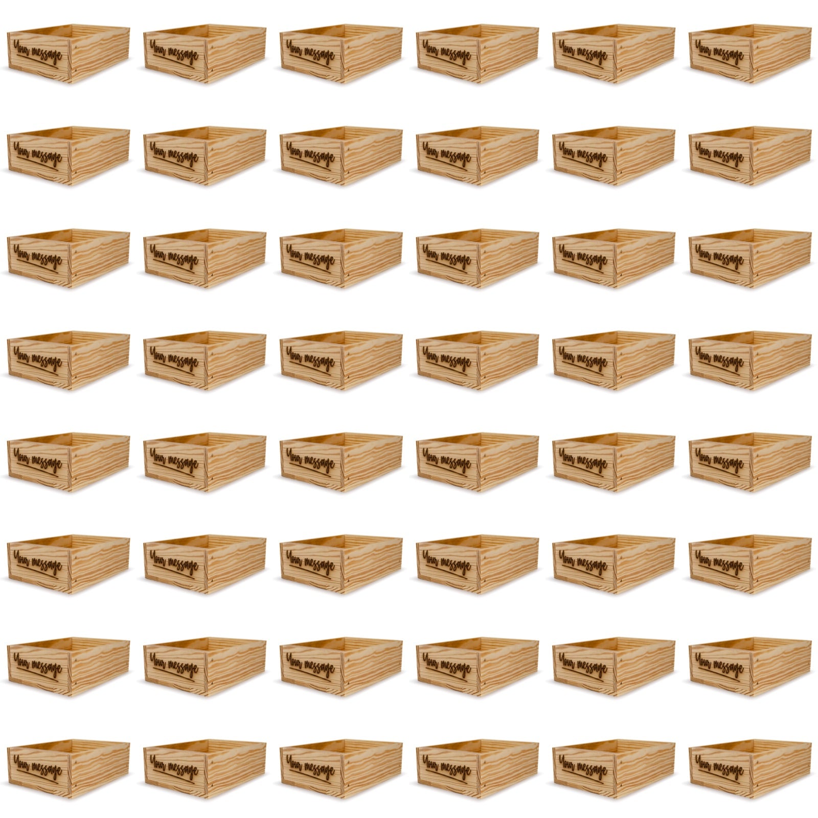 48 Small wooden crates with custom message 8x6.25x2.75
