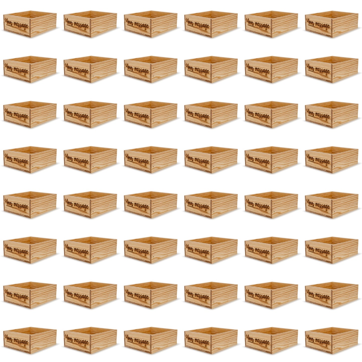 48 Small wooden crates with custom message 9x8x3.5