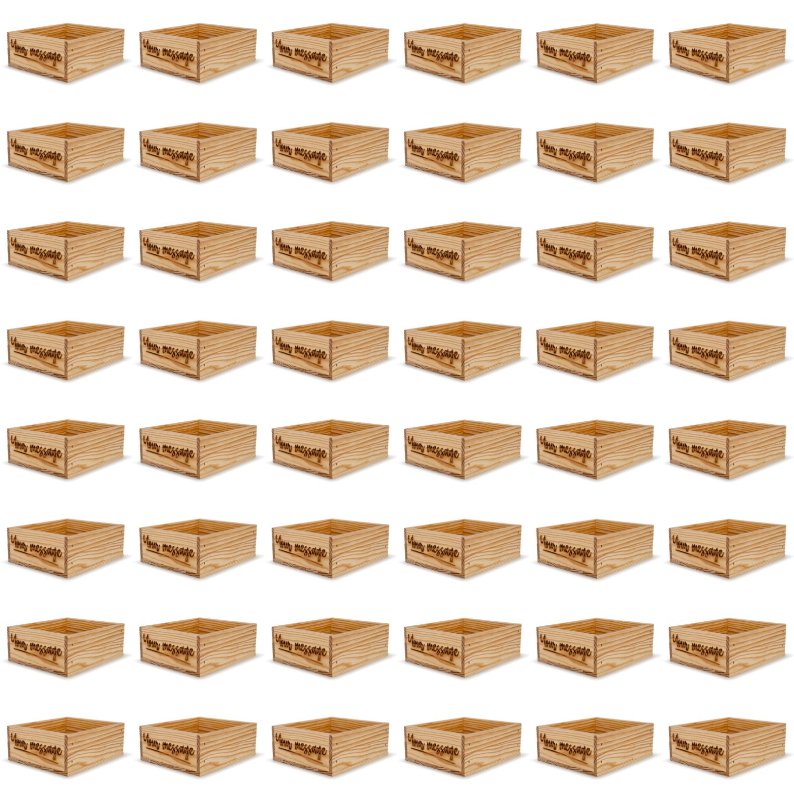 48 Small wooden crates with custom message 9x8x3.5