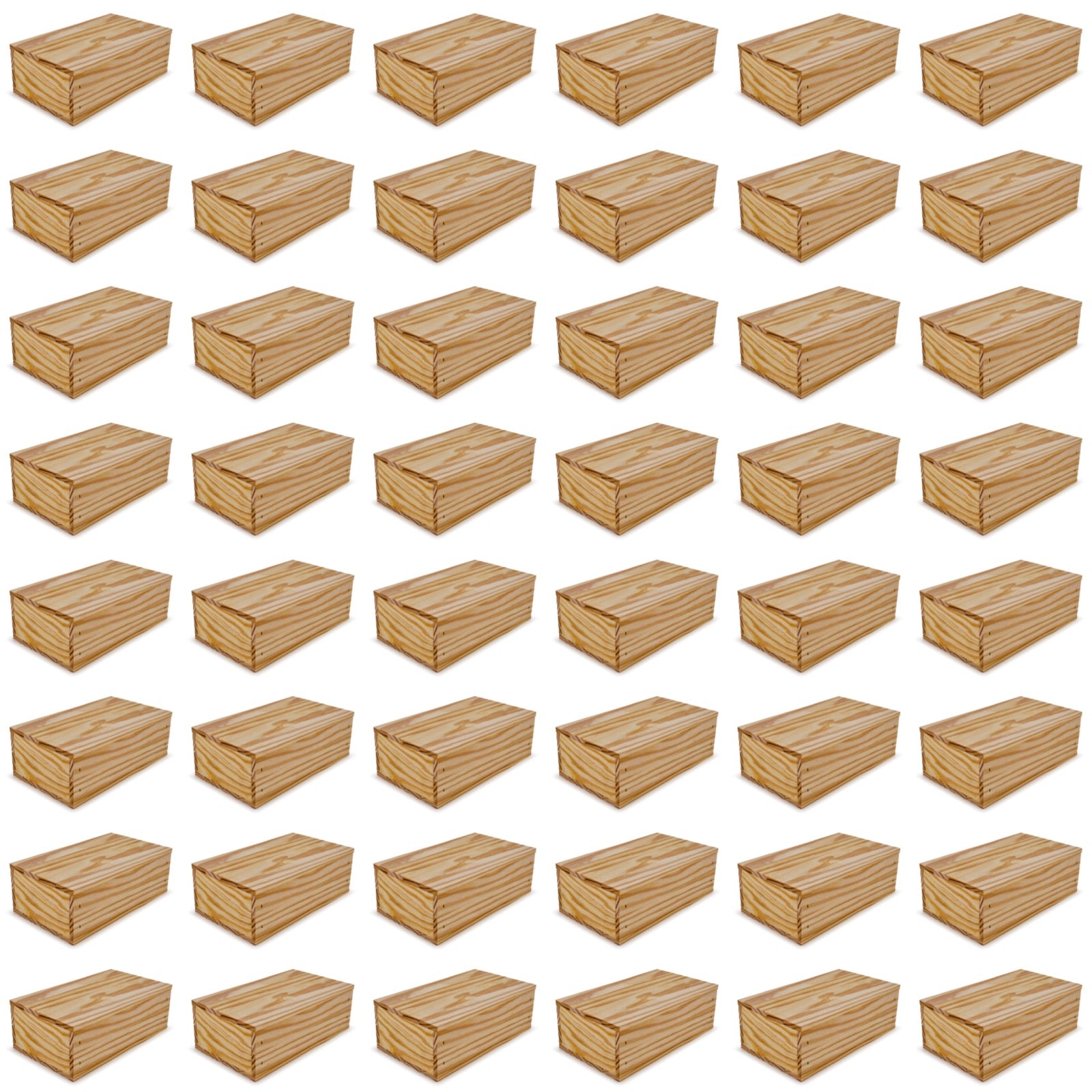 48 Small wooden crates with lid 11x6.25x3.5