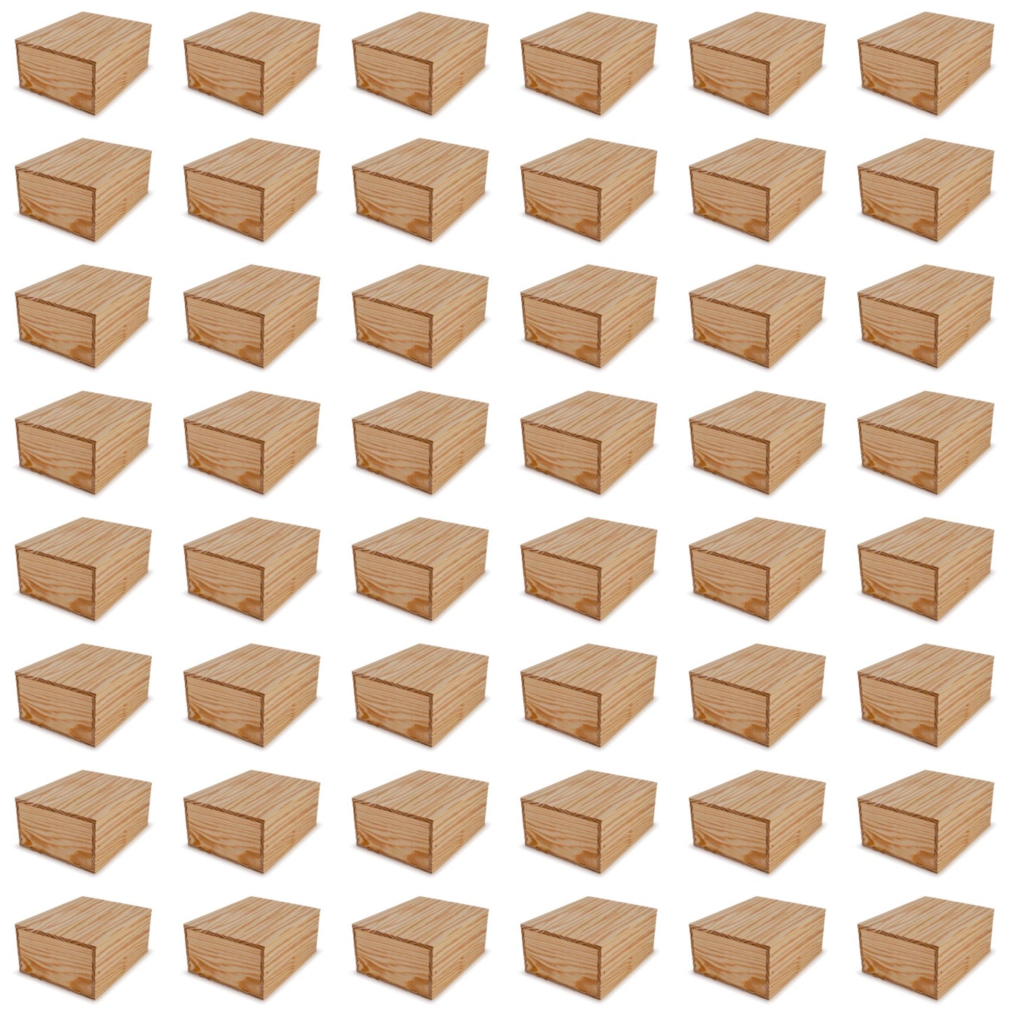 48 Small wooden crates with lid 12x9.75x5.25