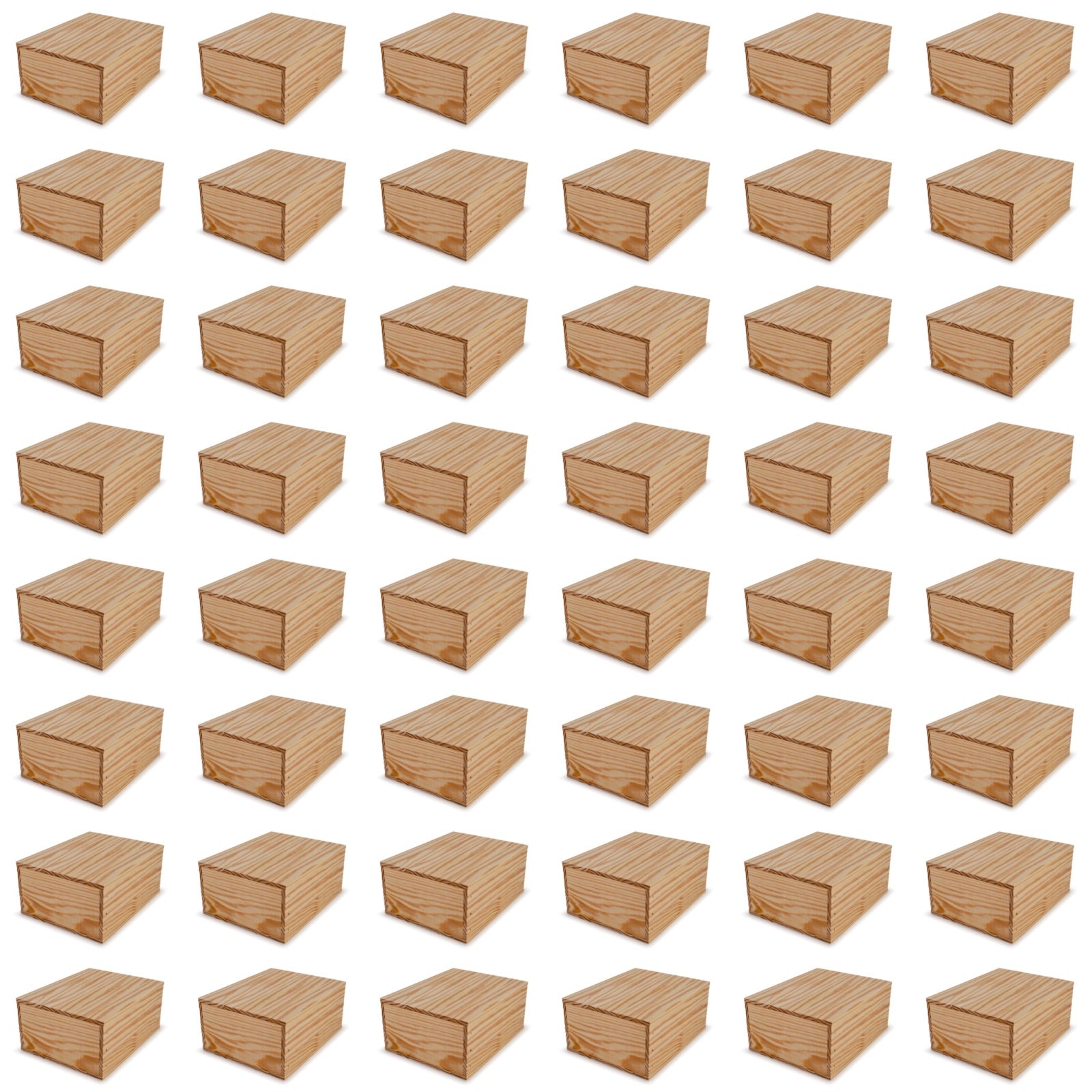 48 Small wooden crates with lid 12x9.75x5.25