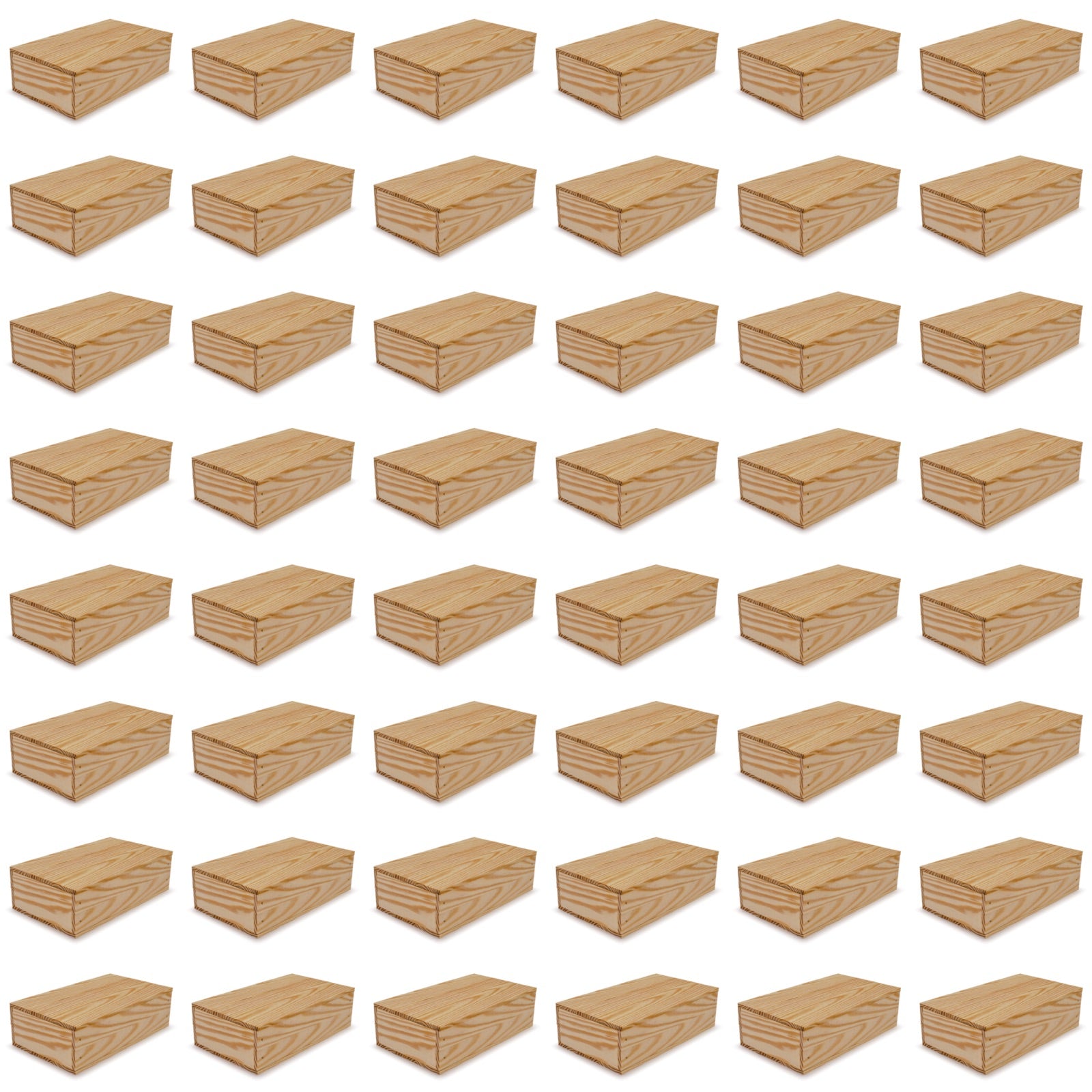 48 Small wooden crates with lid 13x7.5x3.5