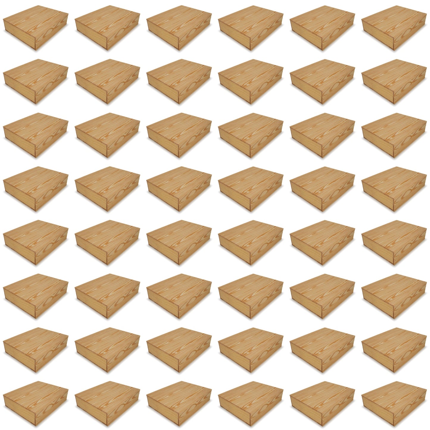 48 Small wooden crates with lid 16x13.25x3.5