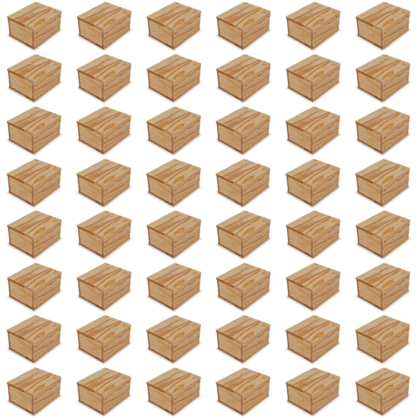 48 Small wooden crates with lid 5x4.5x2.75
