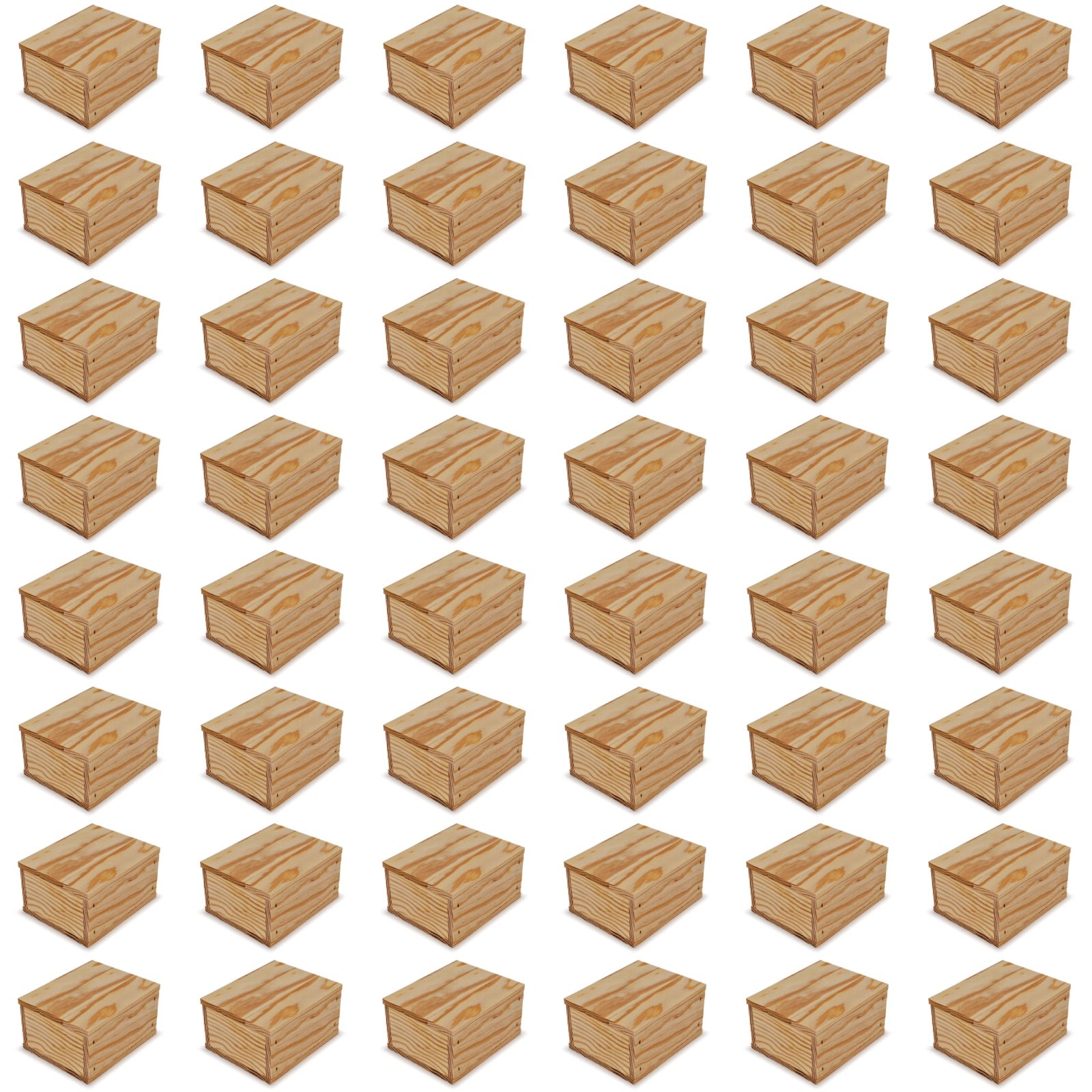 48 Small wooden crates with lid 5x4.5x2.75