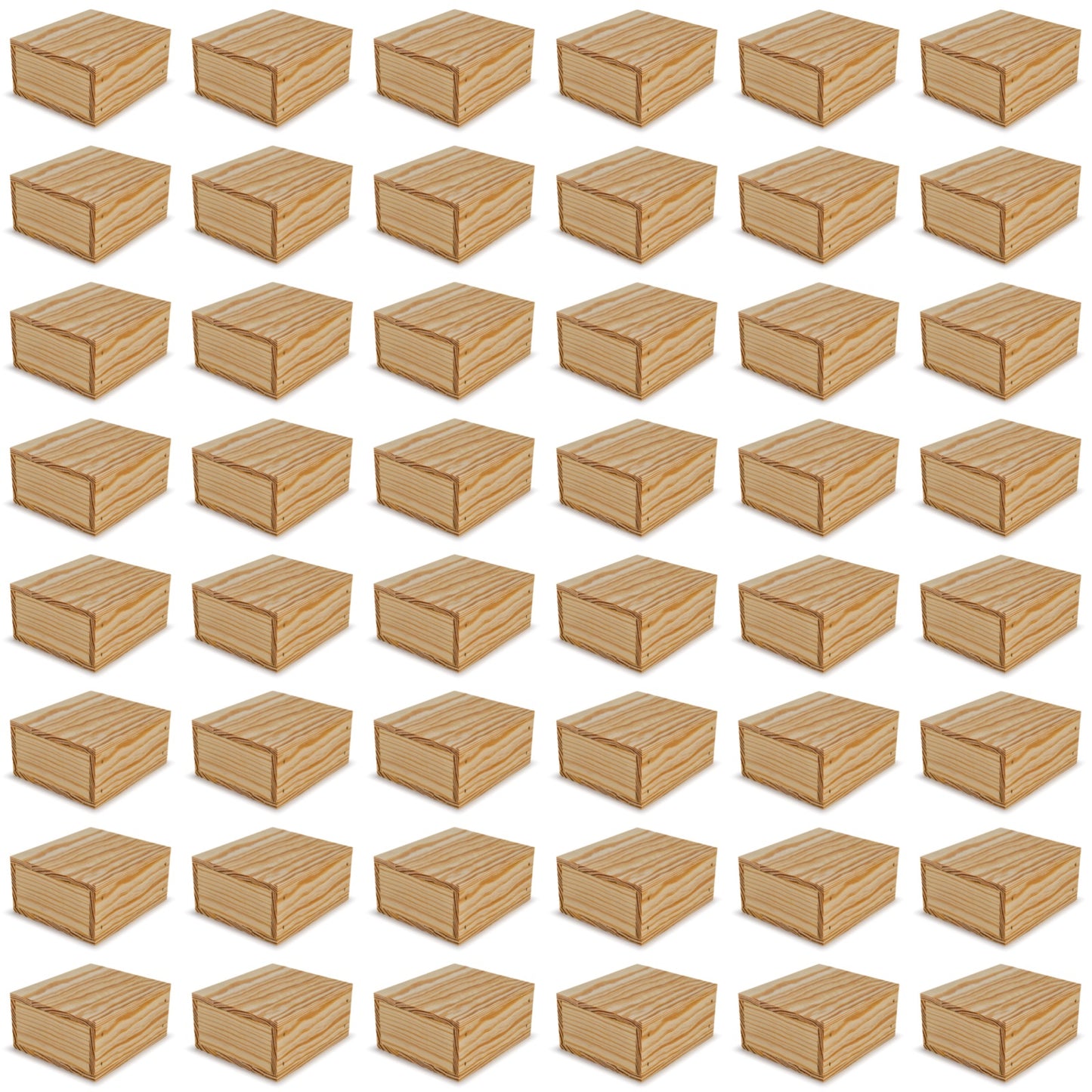 48 Small wooden crates with lid 6x5.5x2.75