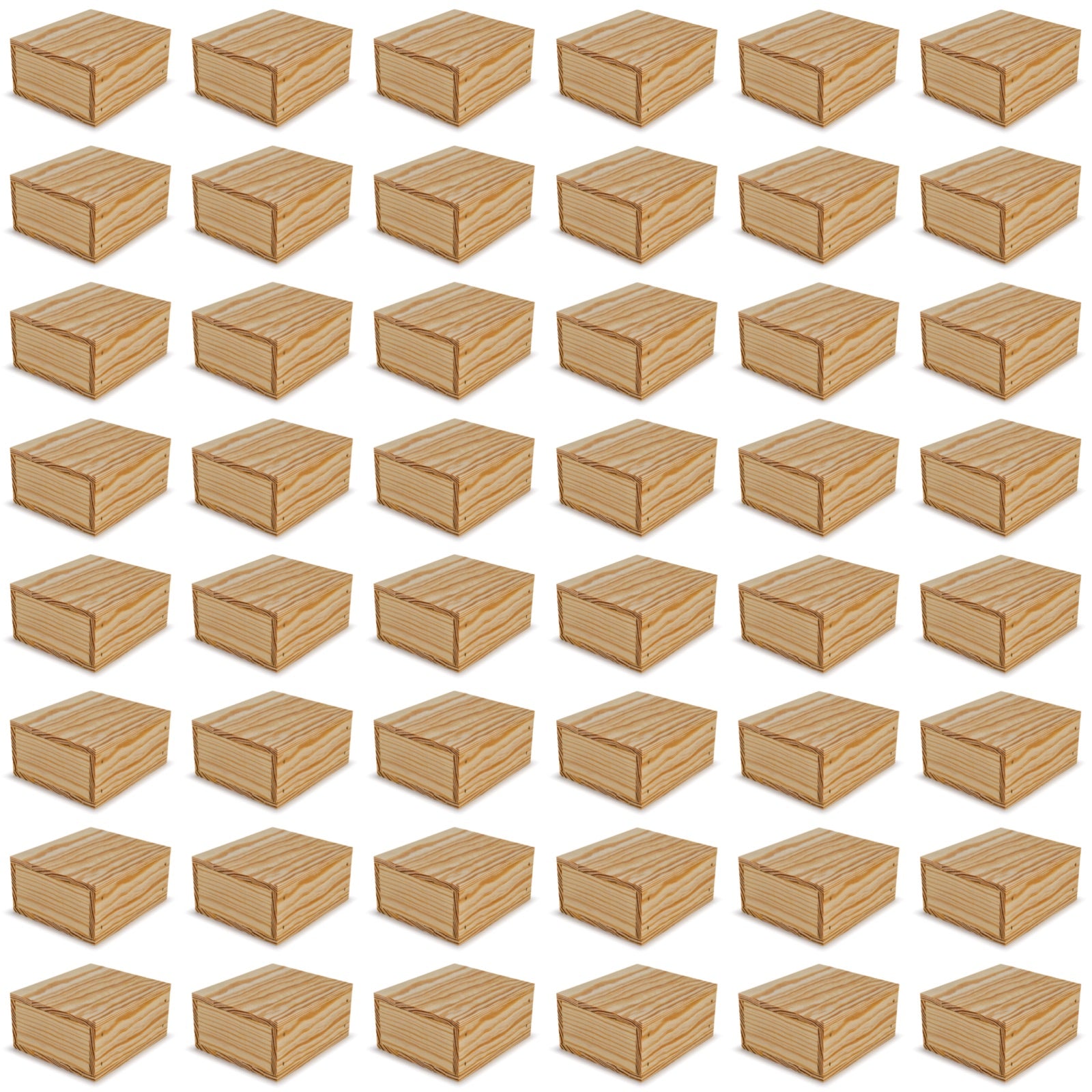 48 Small wooden crates with lid 6x5.5x2.75