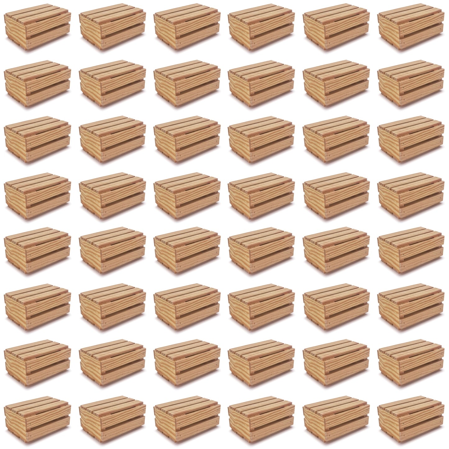 48 Small wooden crates with lid 7.125x5.5x3.5