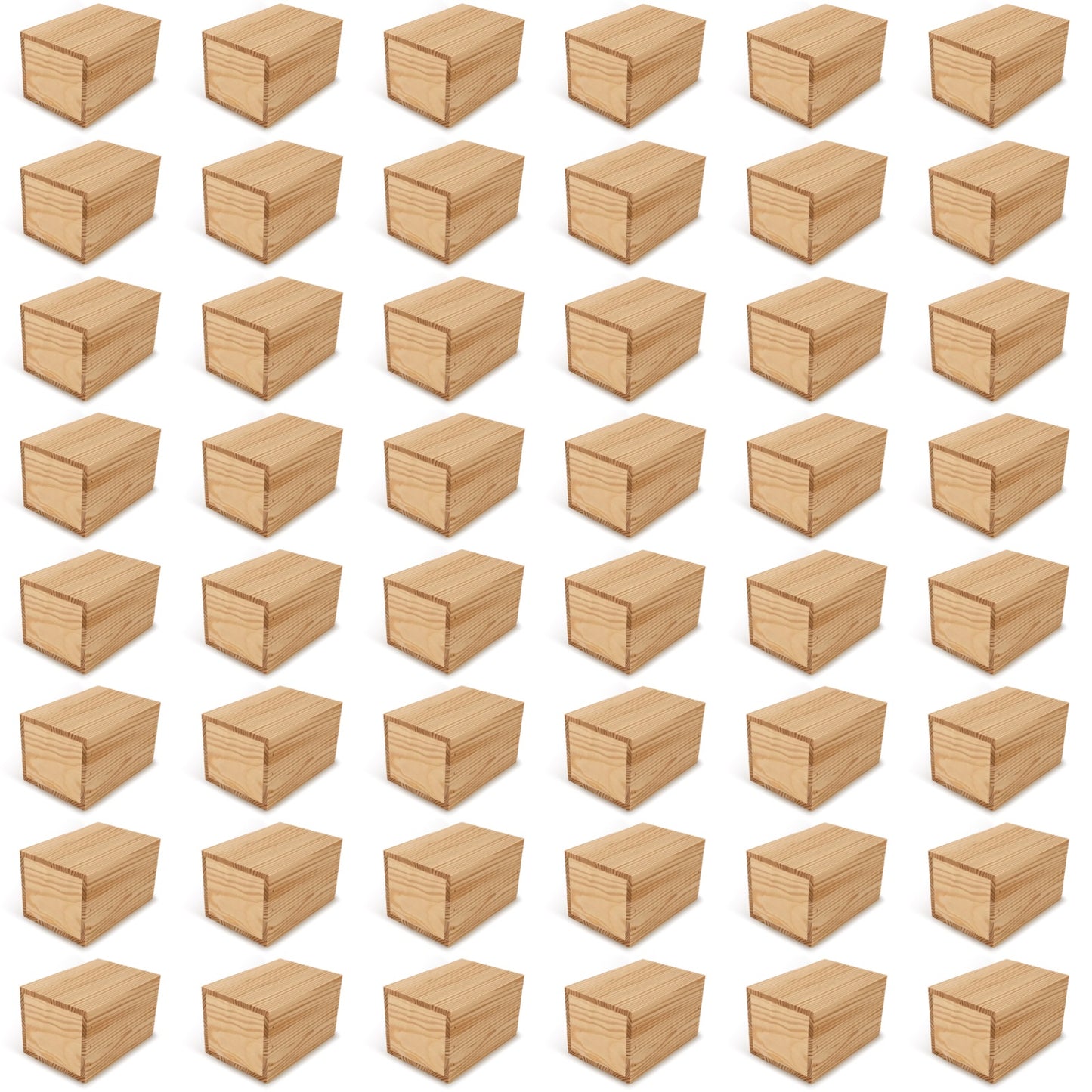 48 Small wooden crates with lid 7x5x4.25