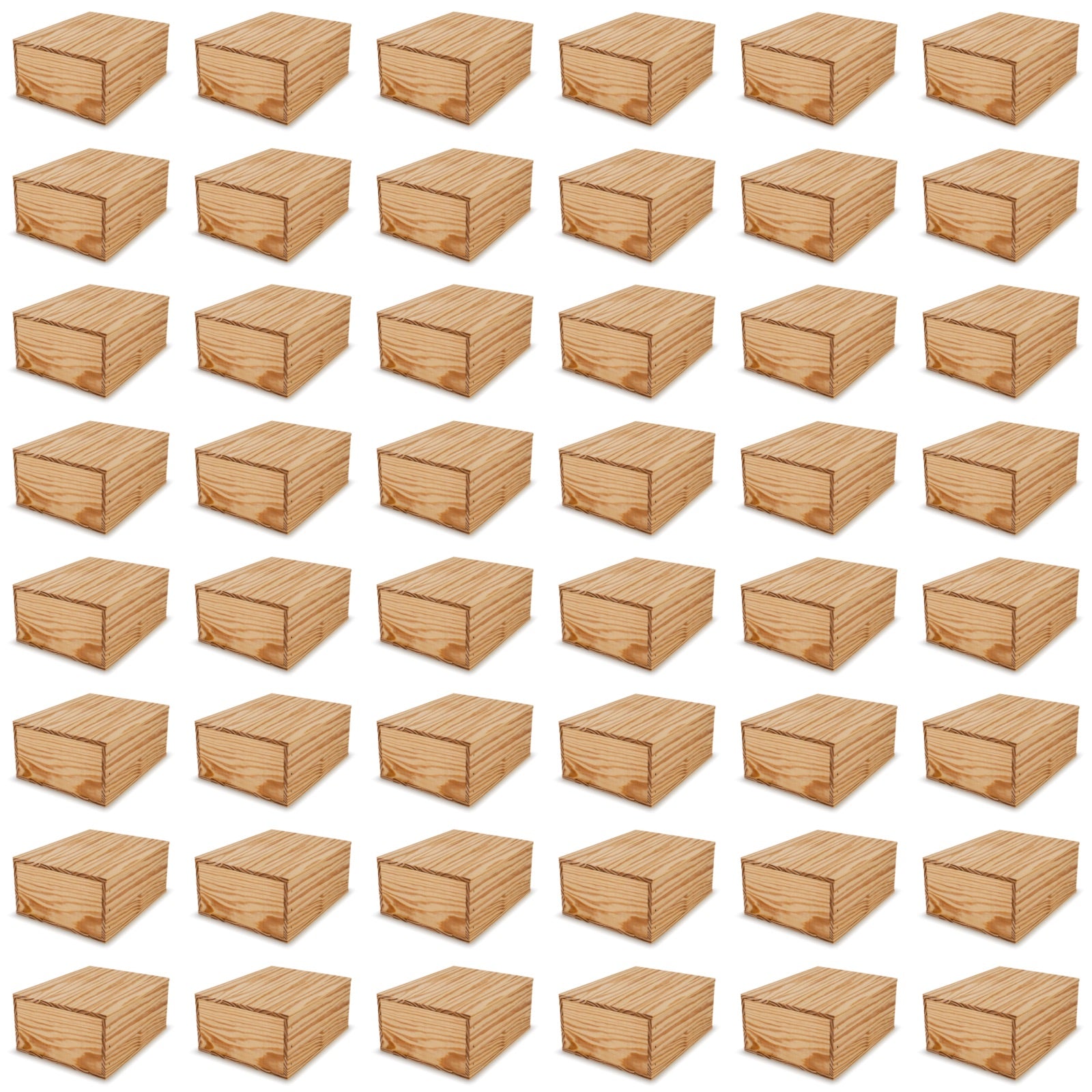 48 Small wooden crates with lid 9x8x3.5